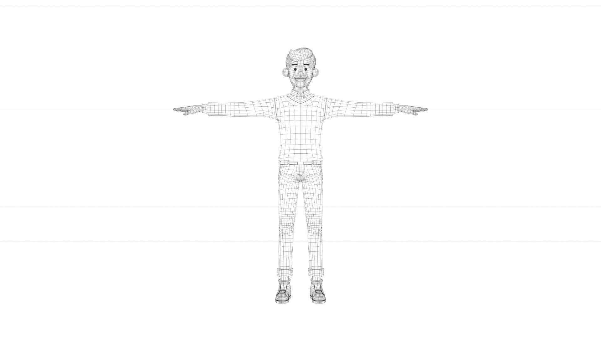 young man Low-poly 3D model_2