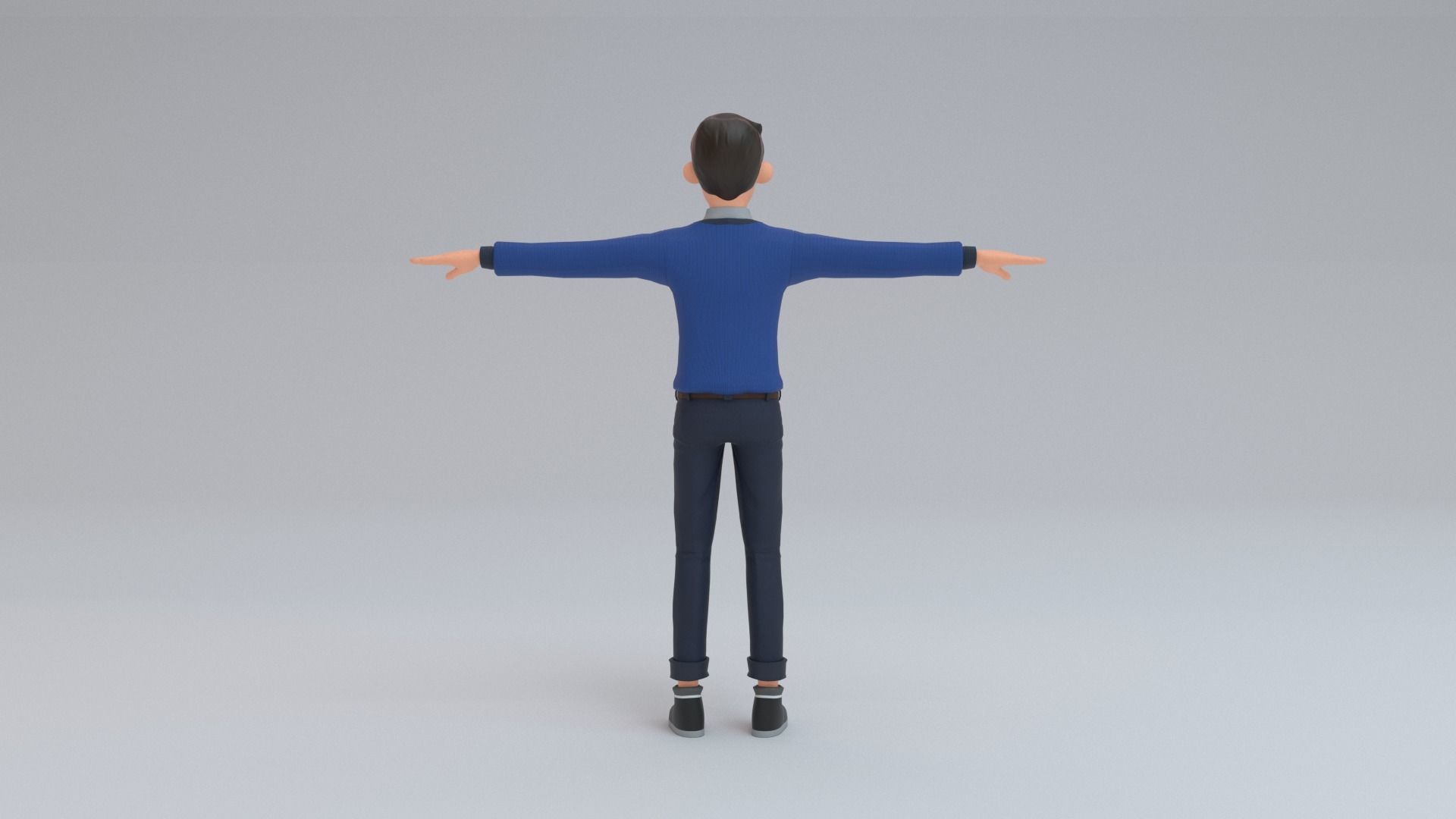 young man Low-poly 3D model_5