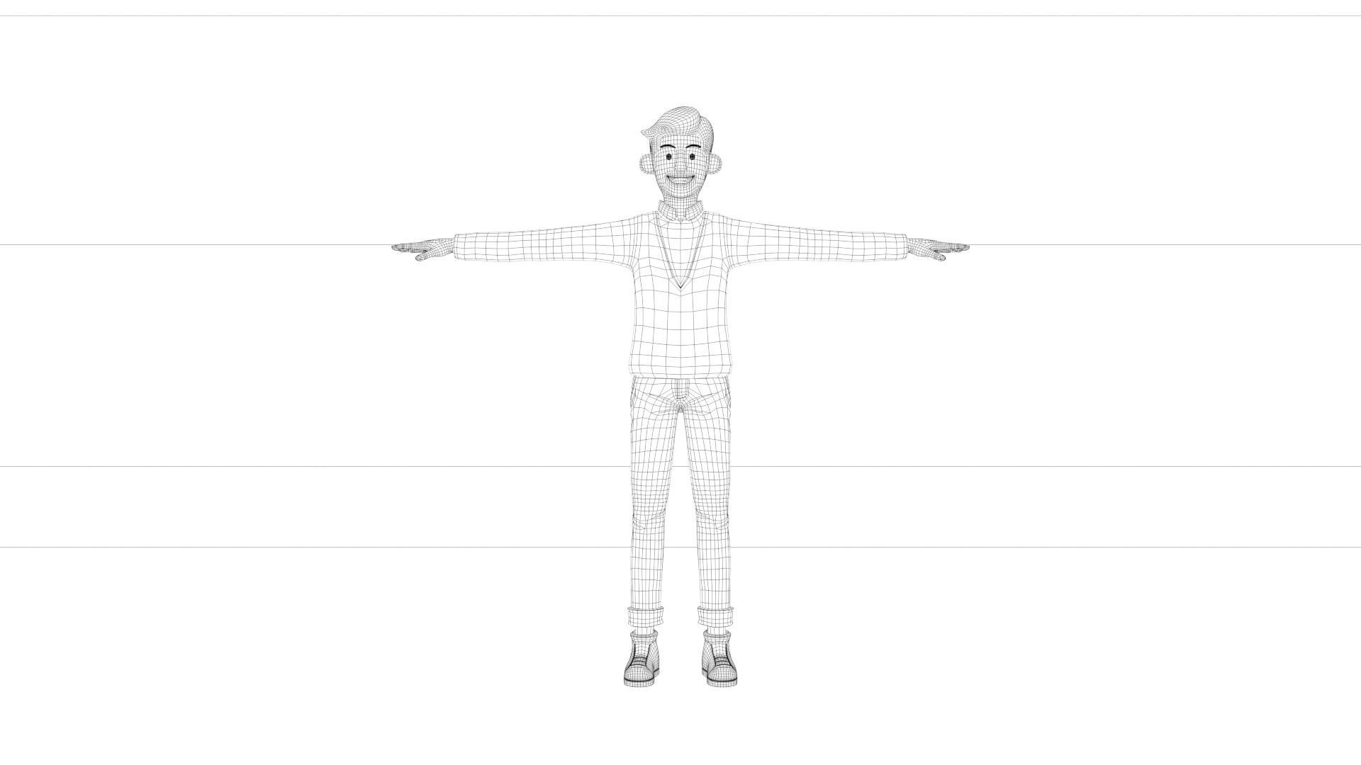 young man Low-poly 3D model_2