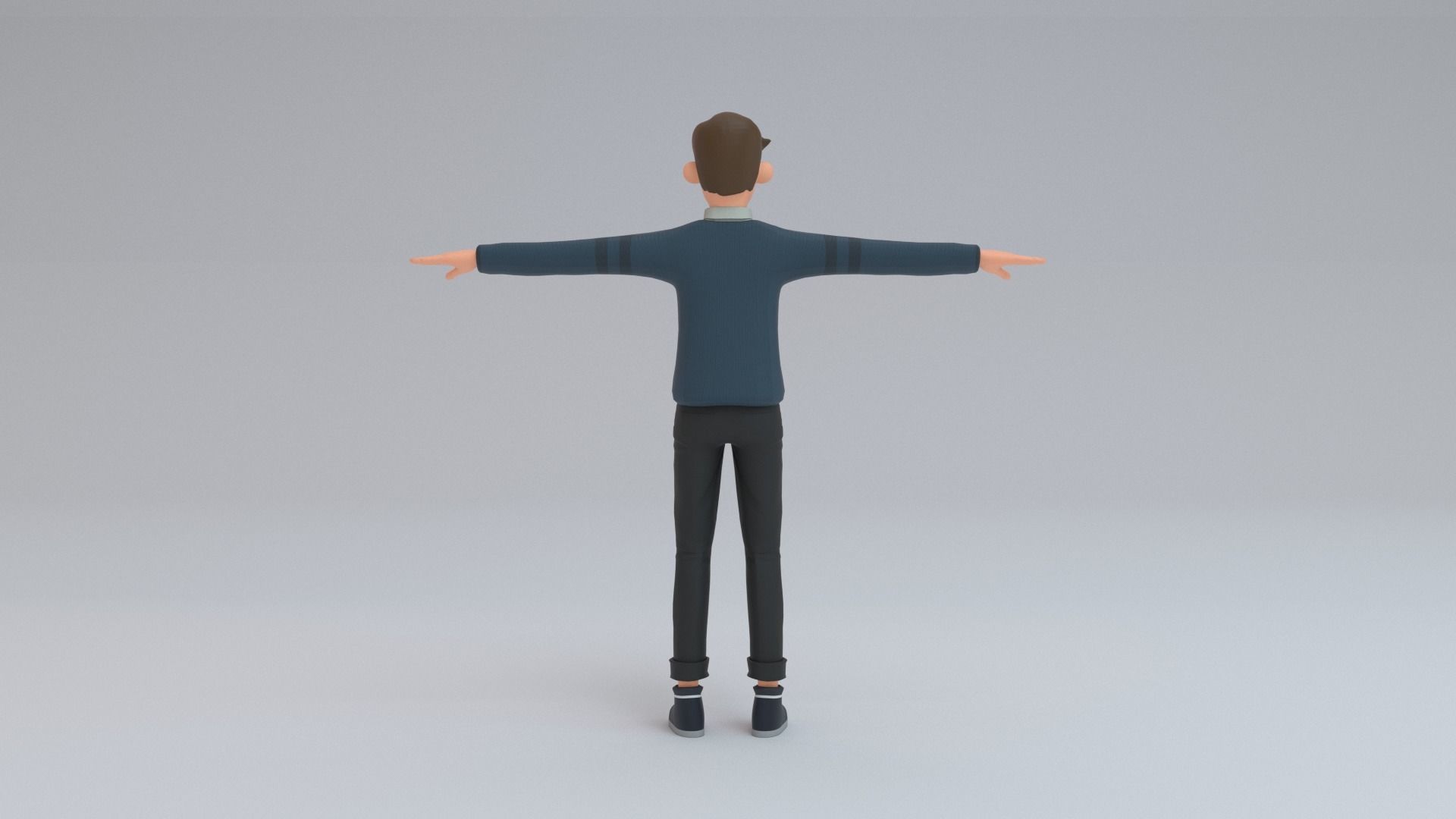 young man Low-poly 3D model_5