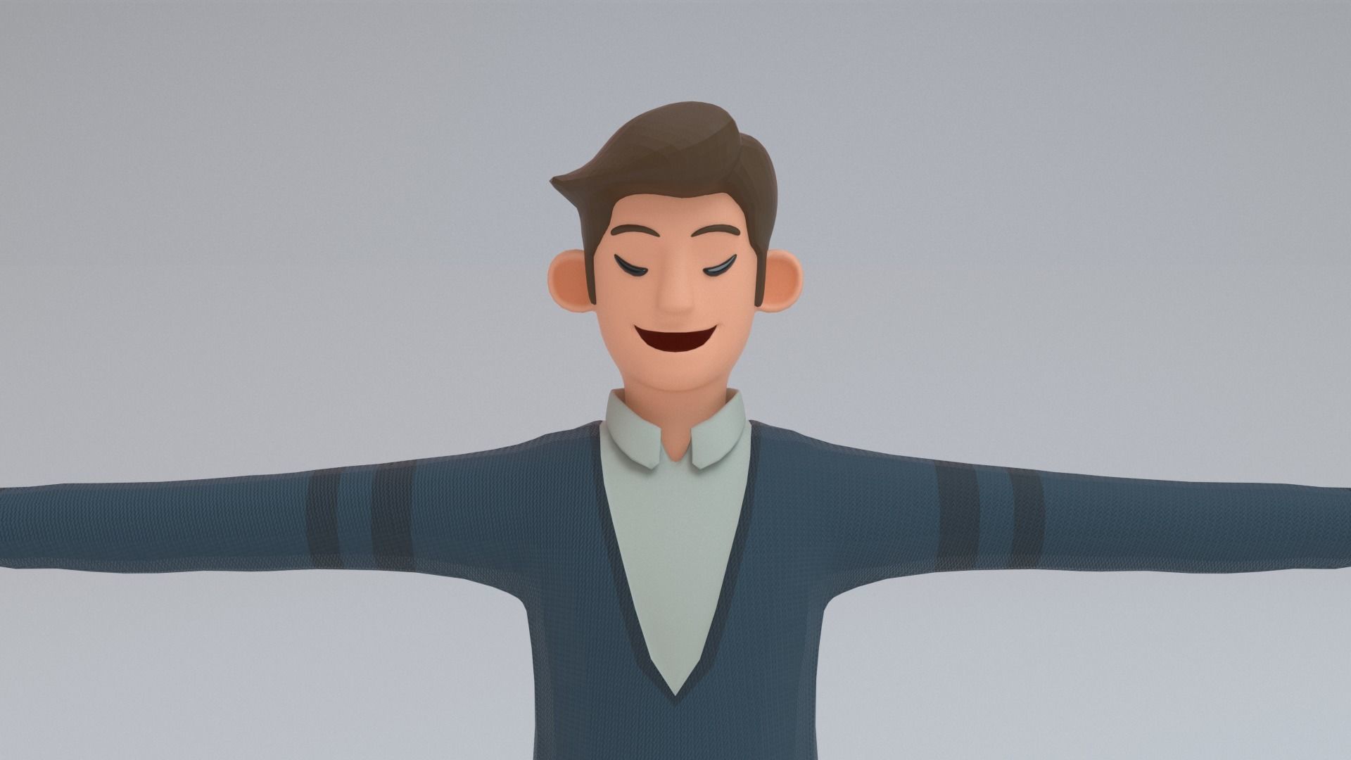 young man Low-poly 3D model_10