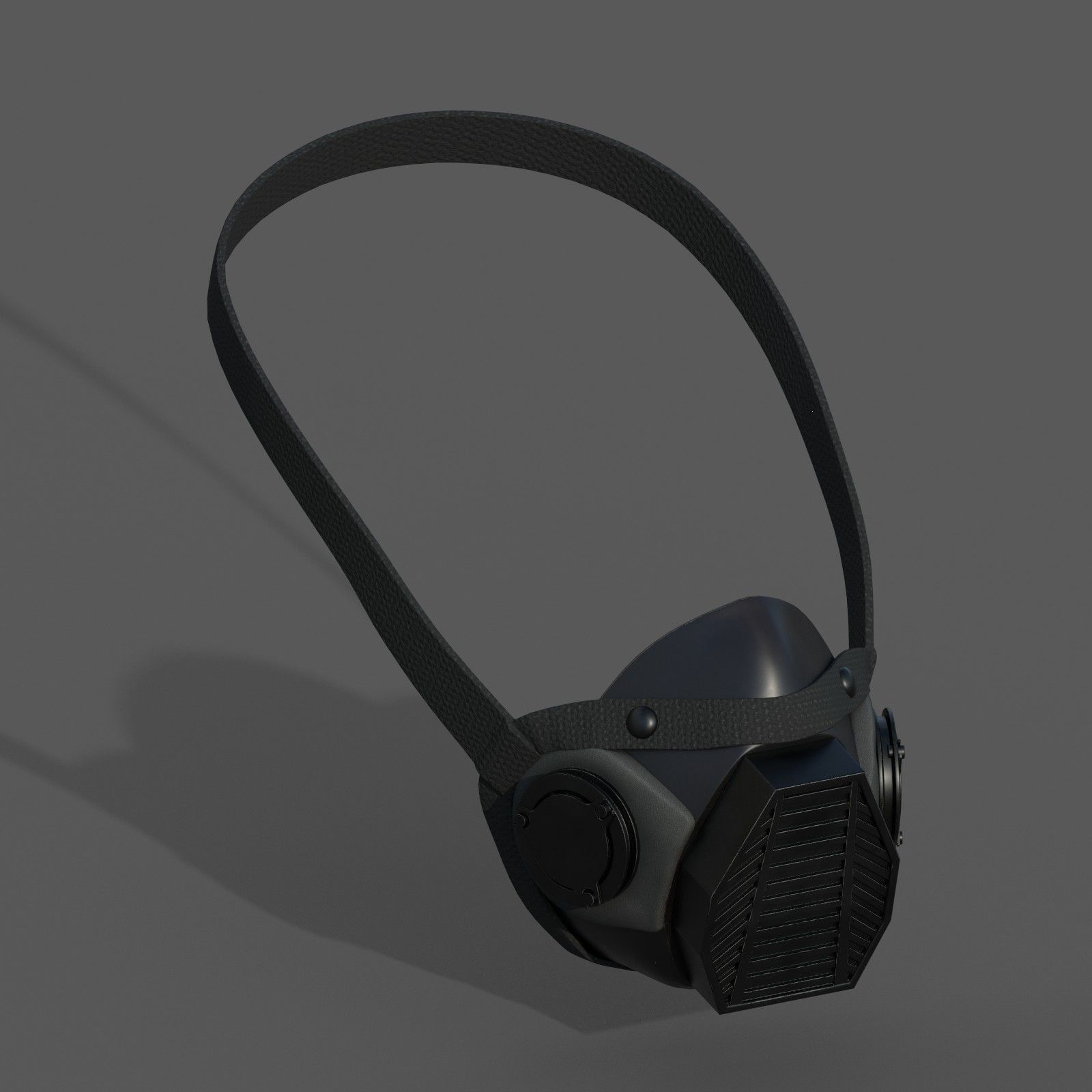 Gas mask helmet 3d model military combat fantasy cyborg armor  Low-poly 3D model_1