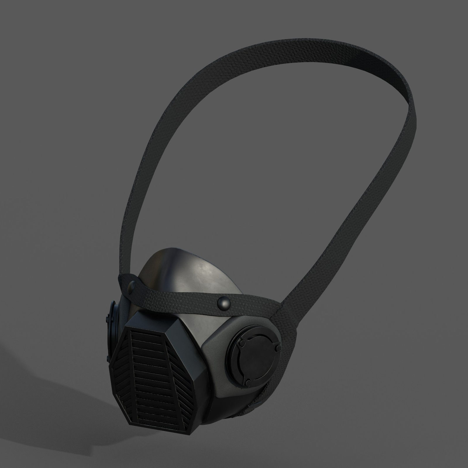 Gas mask helmet 3d model military combat fantasy cyborg armor  Low-poly 3D model_2