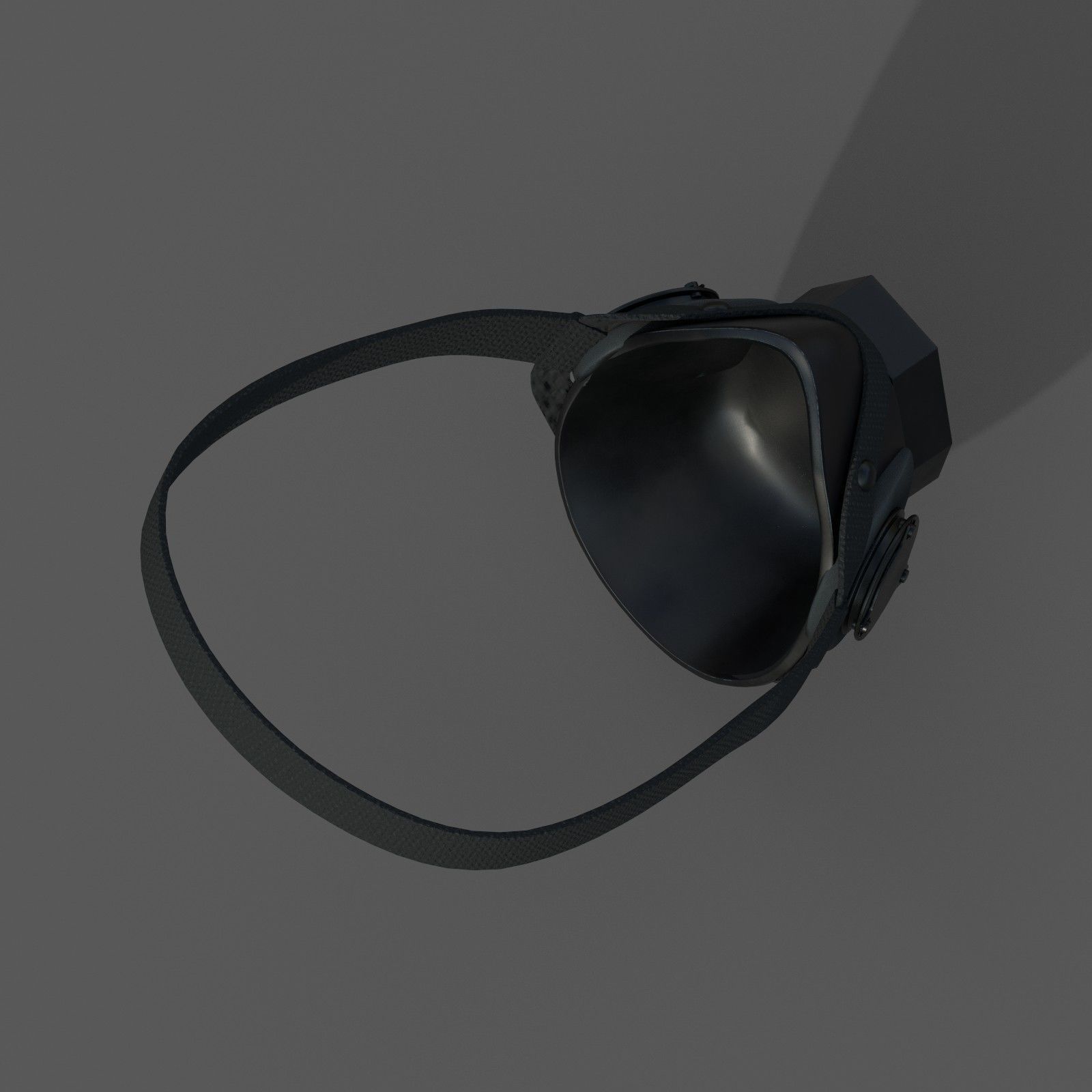 Gas mask helmet 3d model military combat fantasy cyborg armor  Low-poly 3D model_5