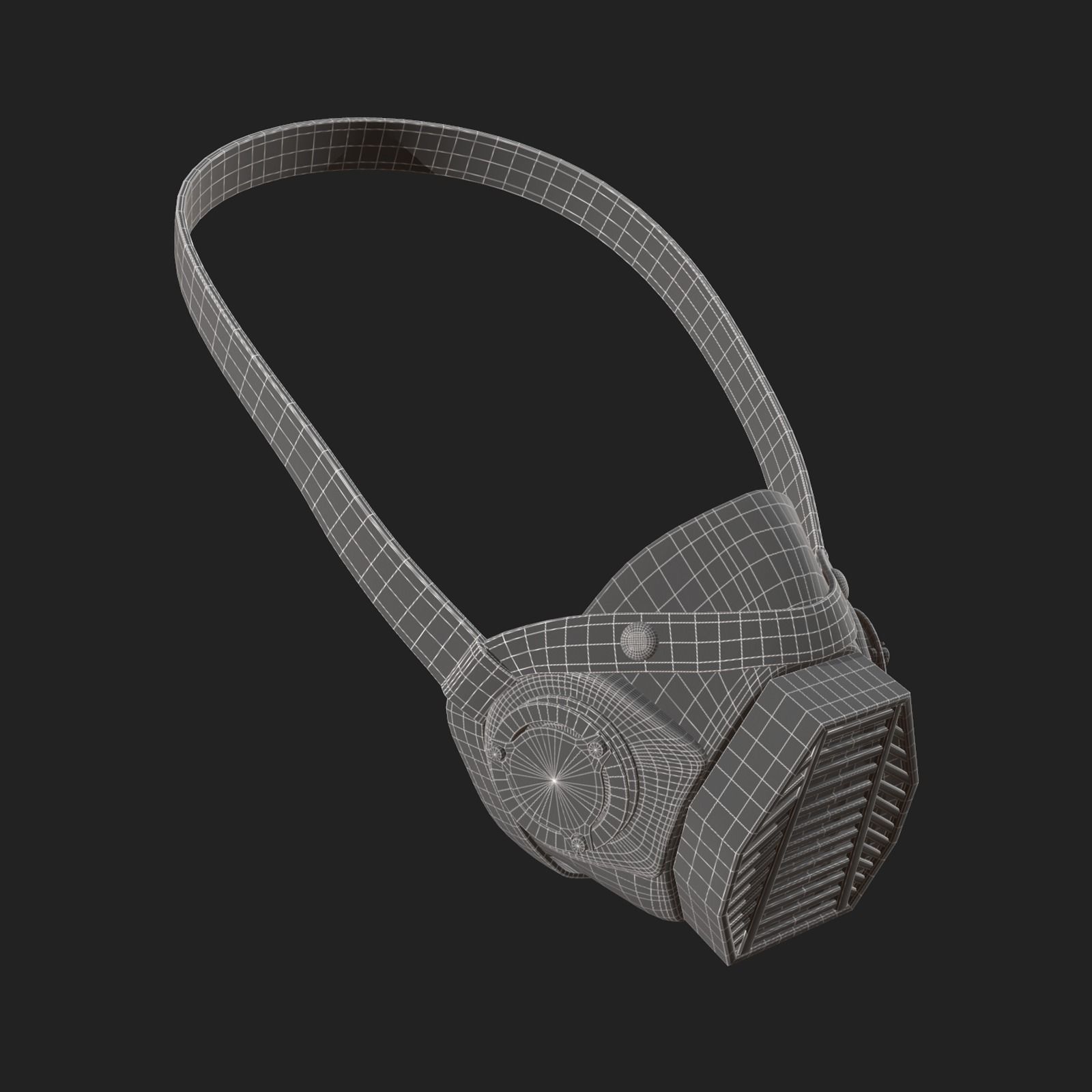 Gas mask helmet 3d model military combat fantasy cyborg armor  Low-poly 3D model_10