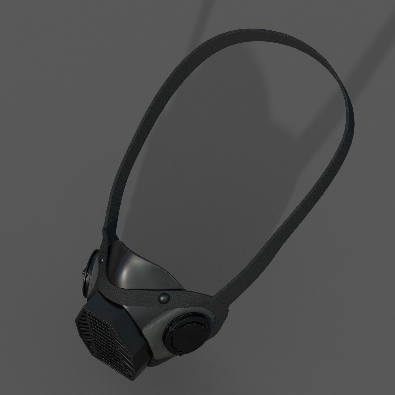 Gas mask helmet 3d model military combat fantasy cyborg armor  Low-poly 3D model_6