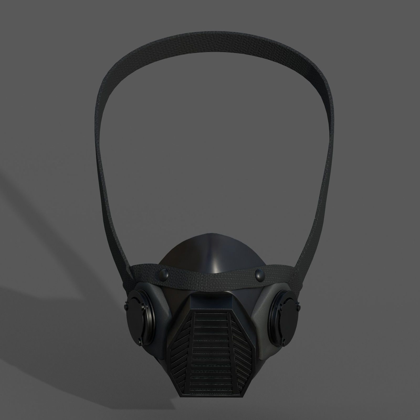 Gas mask helmet 3d model military combat fantasy cyborg armor  Low-poly 3D model_3