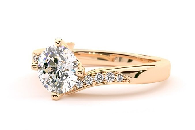 Twist engagement ring sienna diamond 3D print model