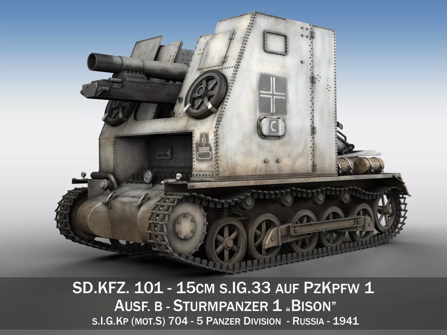 Sturmpanzer1 - Bison - 5PzDiv 3D model