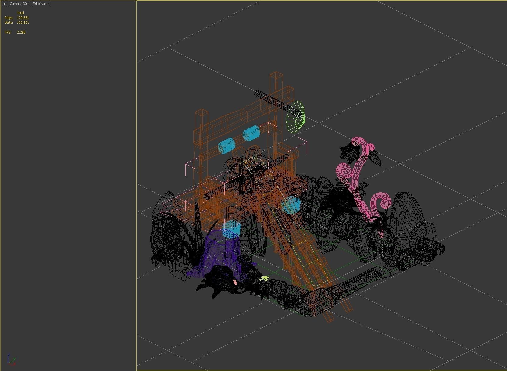 water Wheel 3D model_2