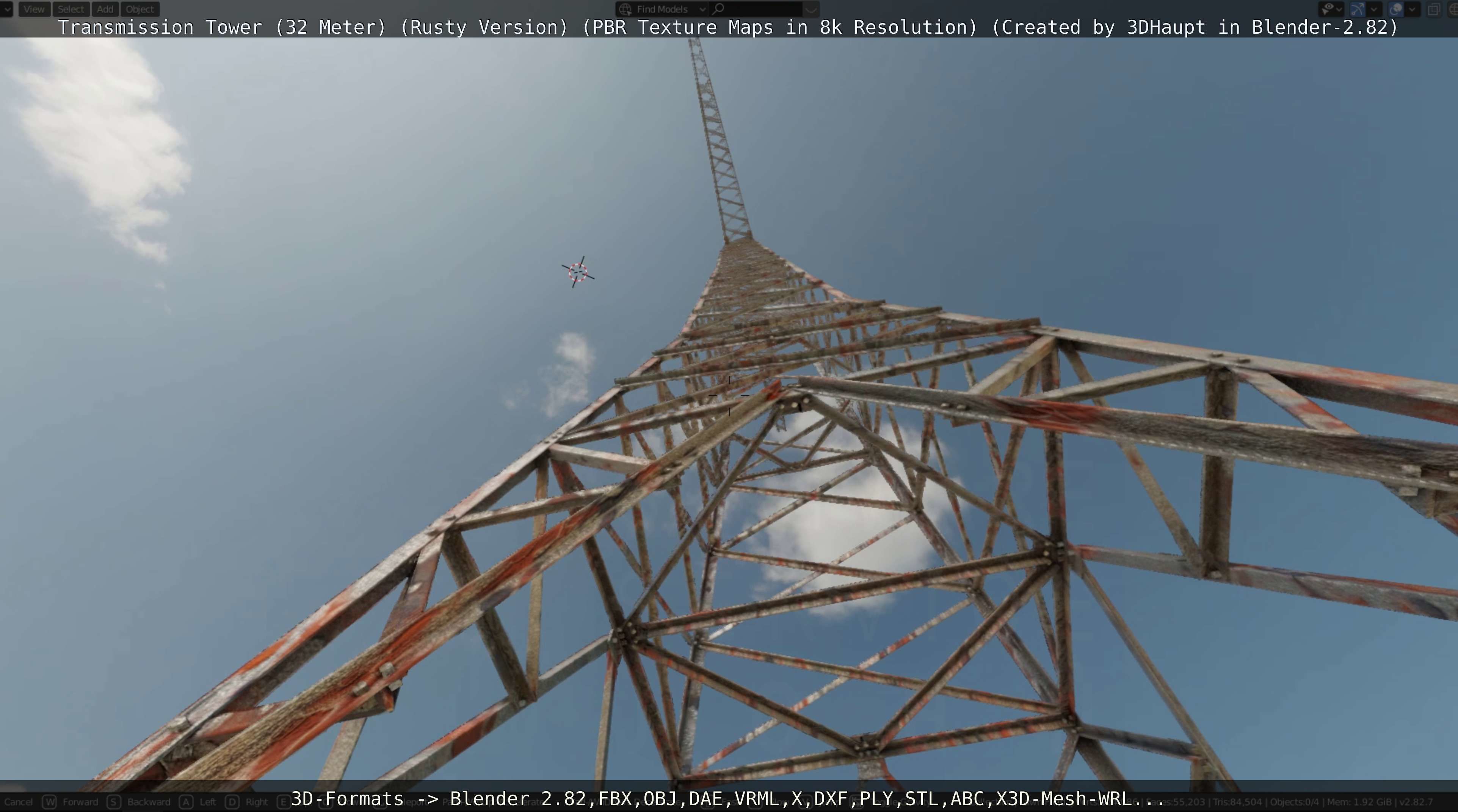 Transmission Tower 32 Meter Rusty Version Low-poly 3D model_74