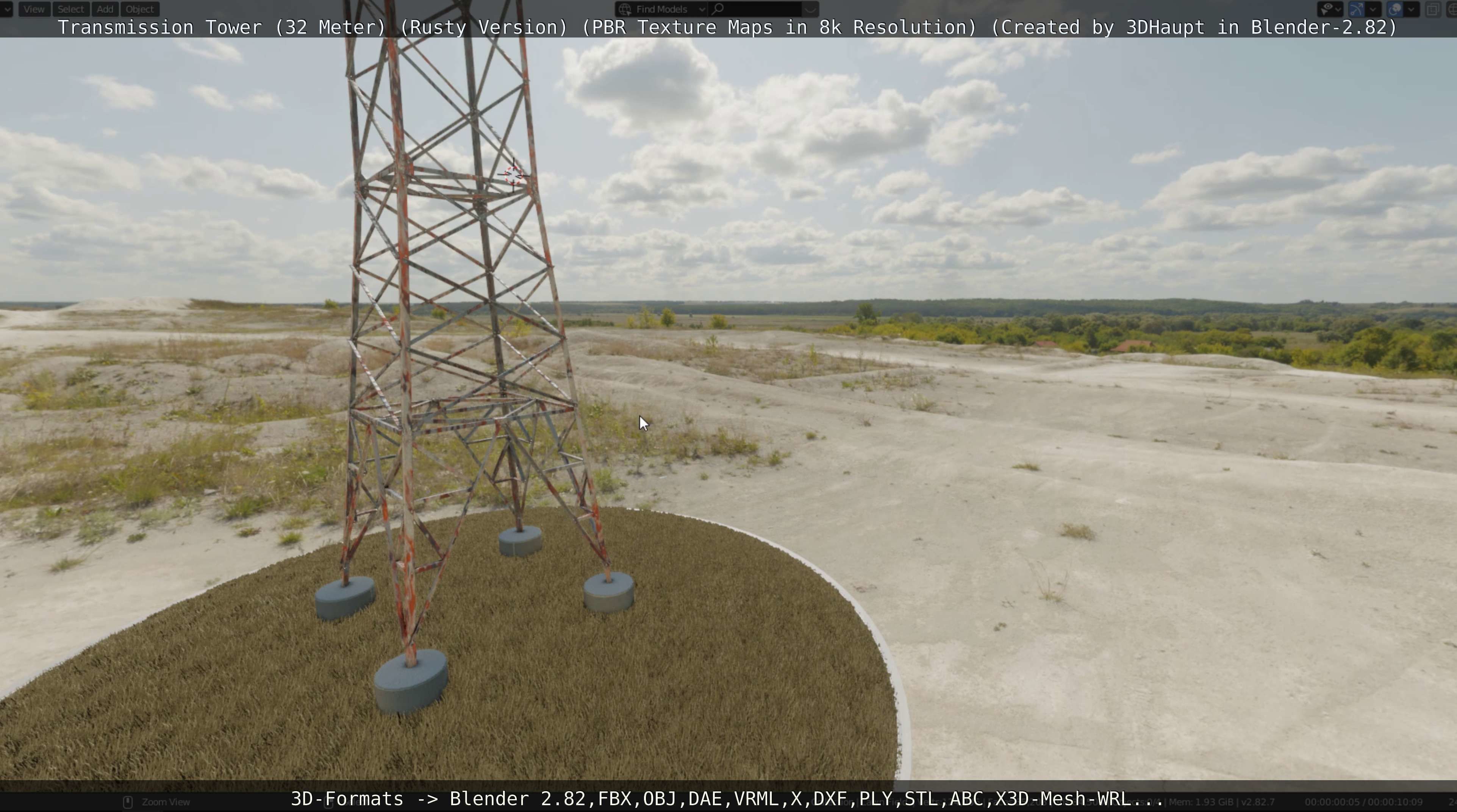 Transmission Tower 32 Meter Rusty Version Low-poly 3D model_103
