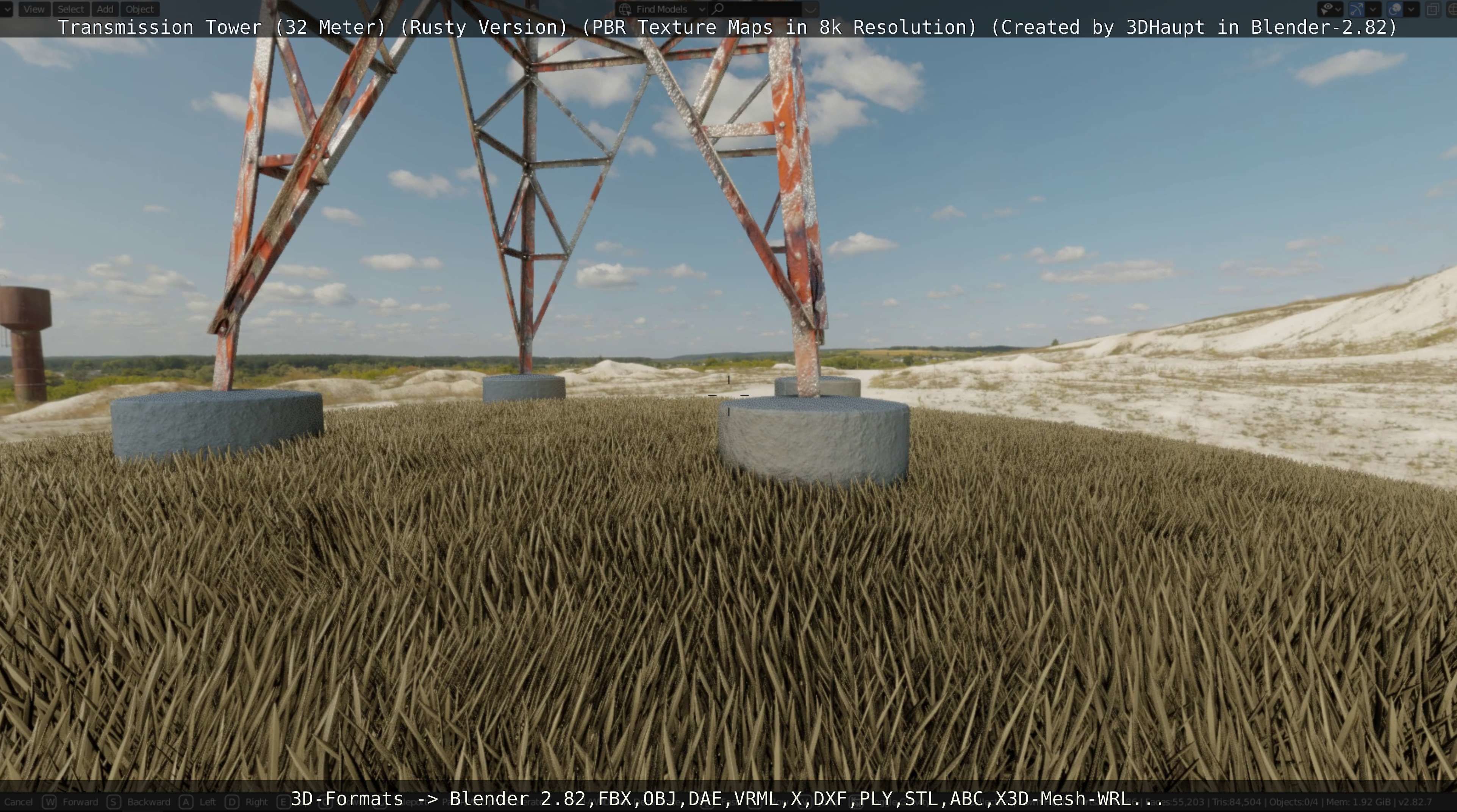 Transmission Tower 32 Meter Rusty Version Low-poly 3D model_73