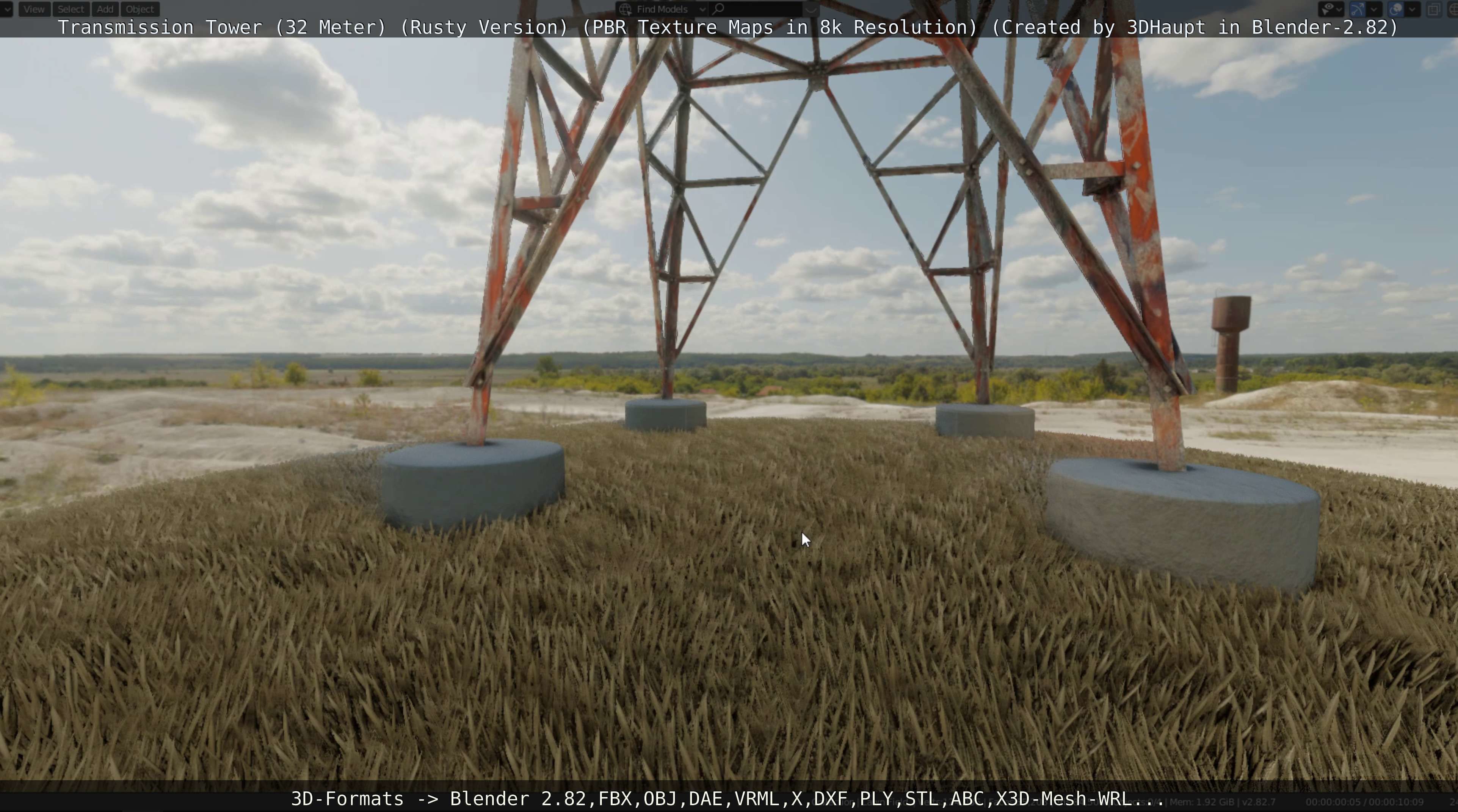 Transmission Tower 32 Meter Rusty Version Low-poly 3D model_87