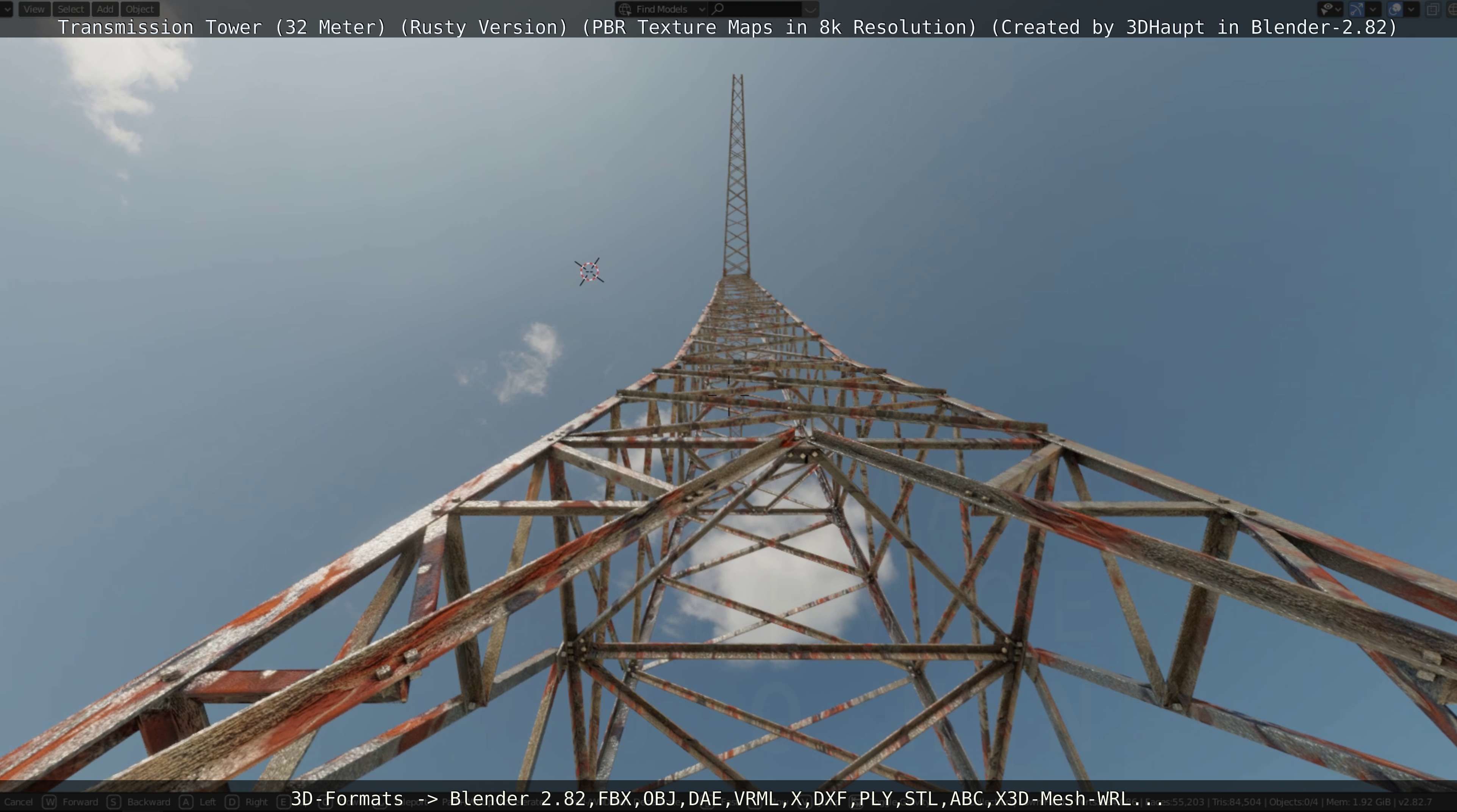Transmission Tower 32 Meter Rusty Version Low-poly 3D model_18