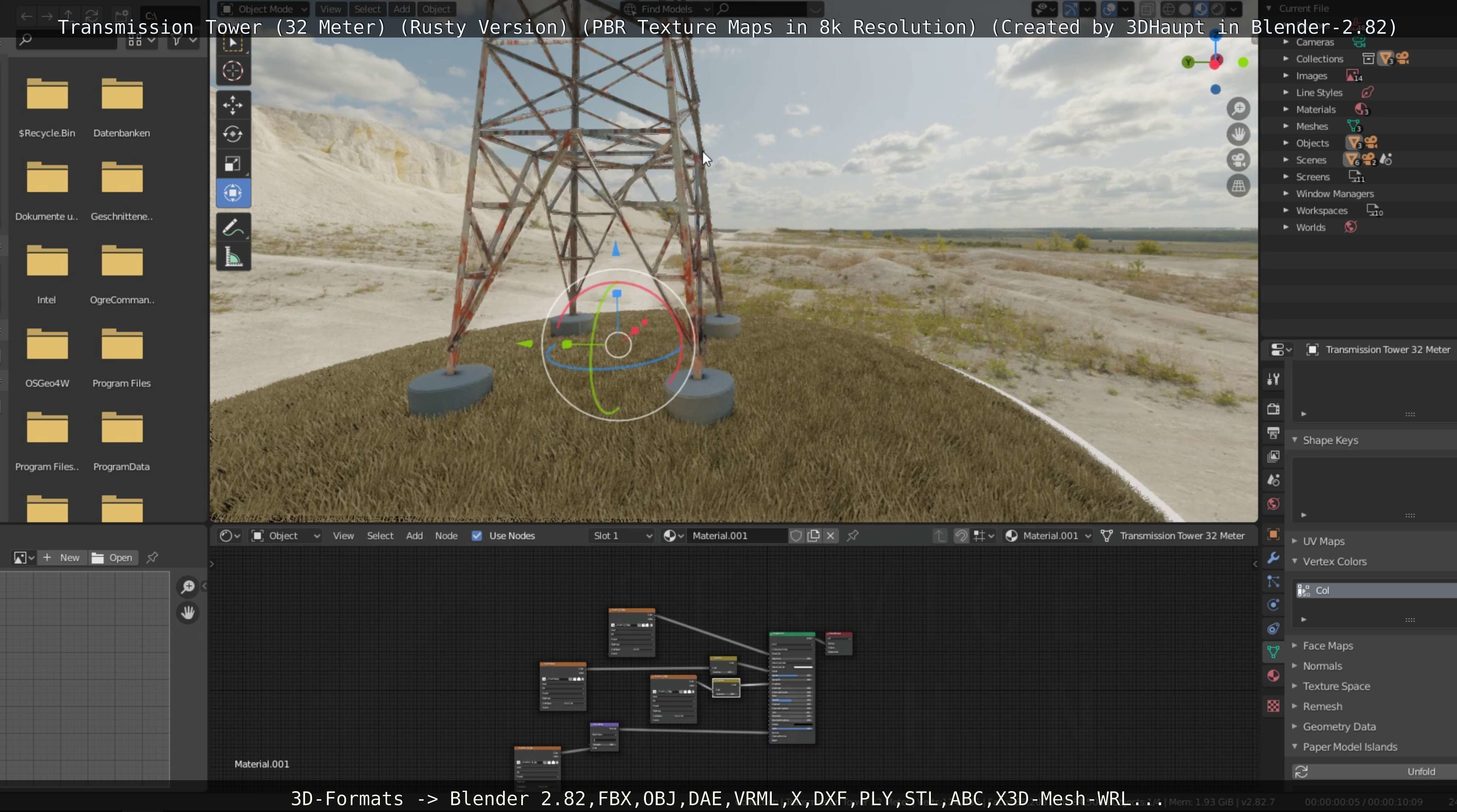 Transmission Tower 32 Meter Rusty Version Low-poly 3D model_112