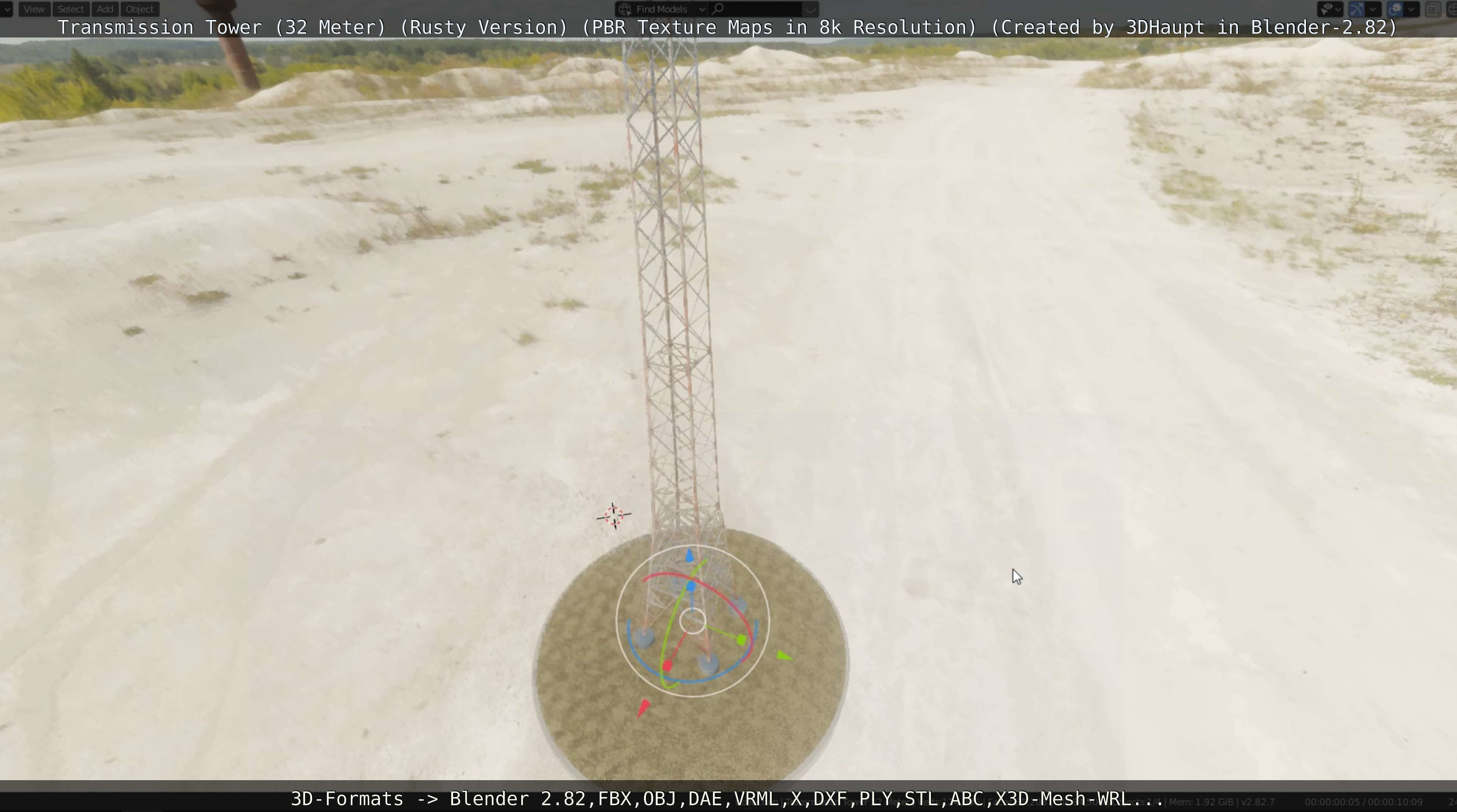 Transmission Tower 32 Meter Rusty Version Low-poly 3D model_135