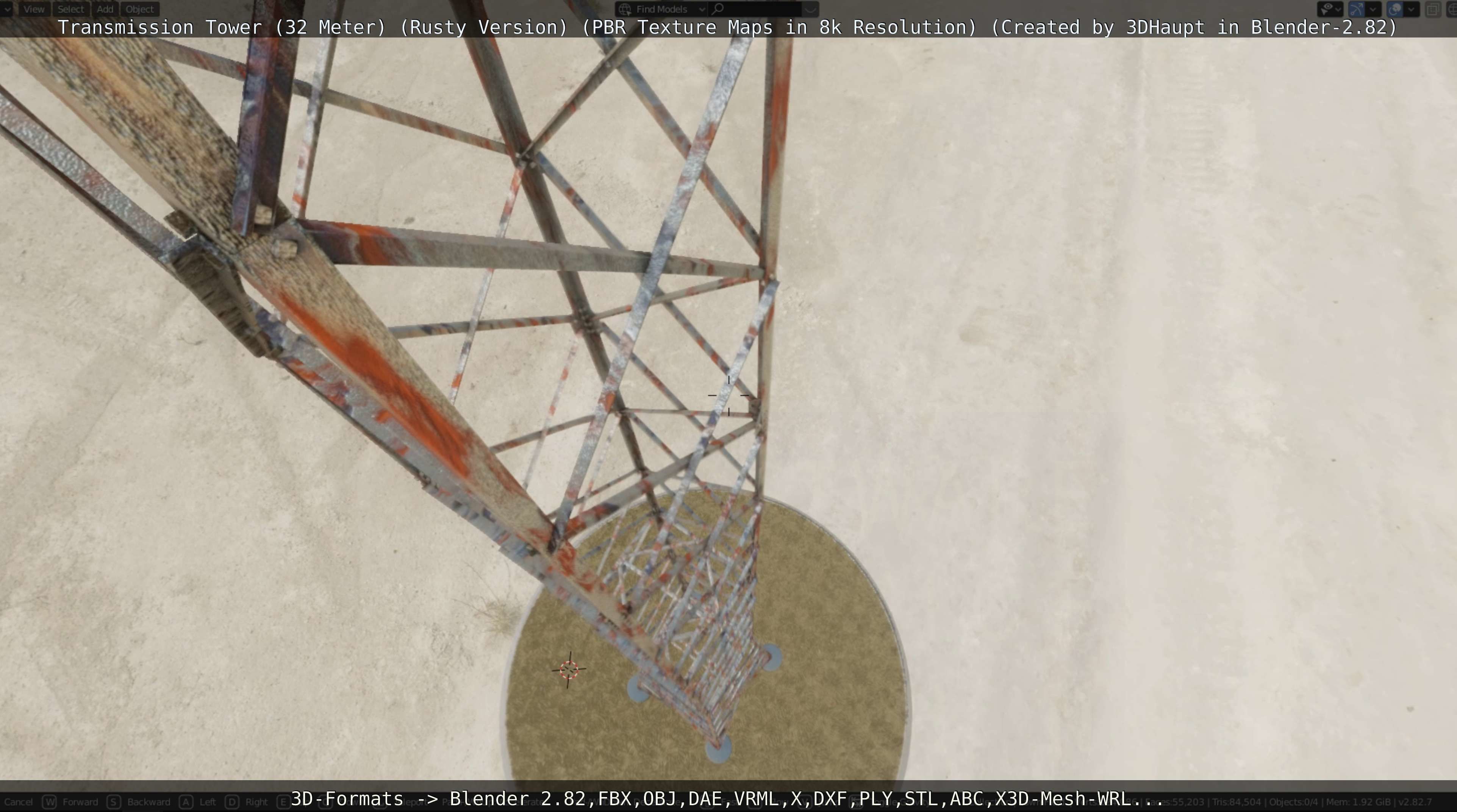 Transmission Tower 32 Meter Rusty Version Low-poly 3D model_93