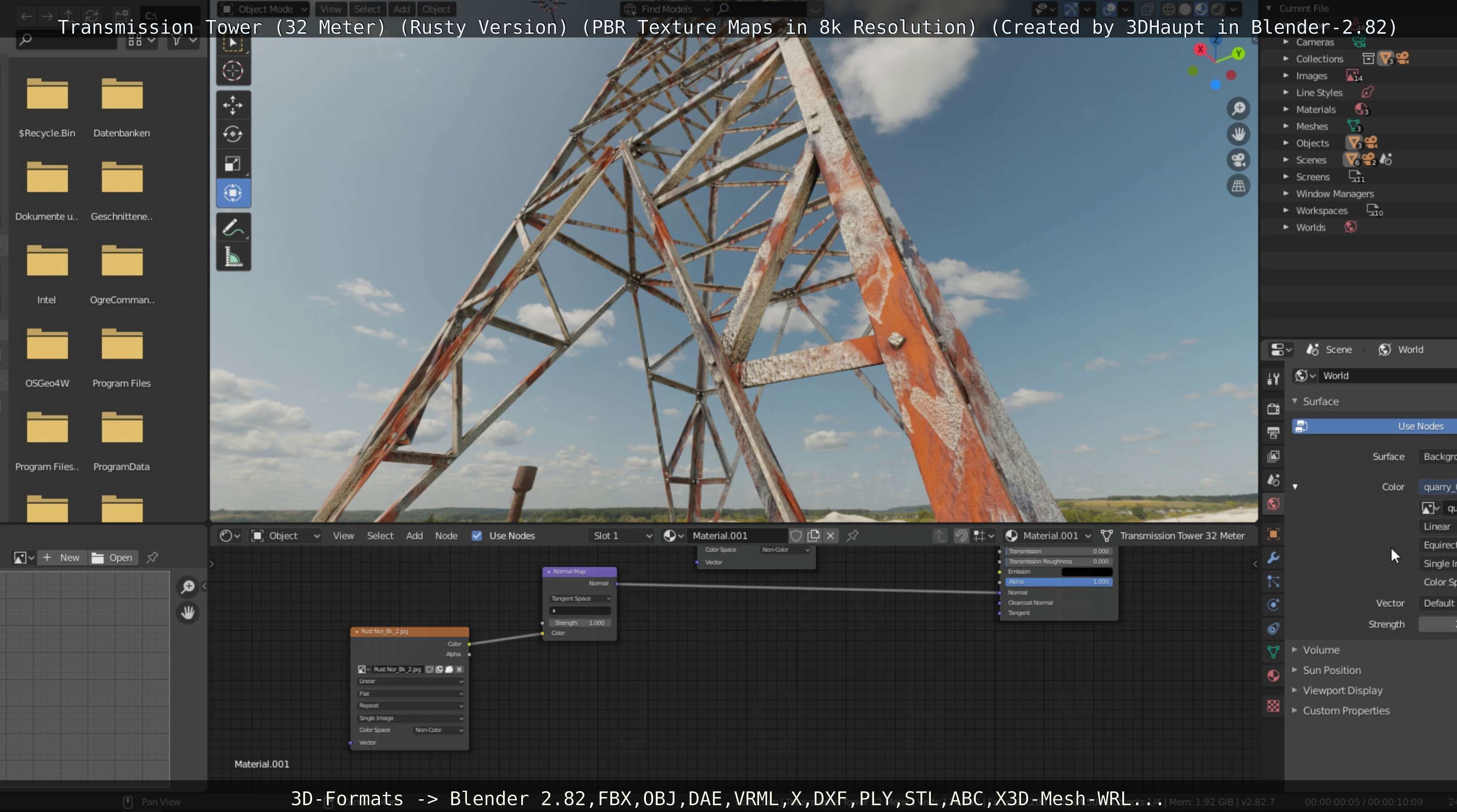 Transmission Tower 32 Meter Rusty Version Low-poly 3D model_122