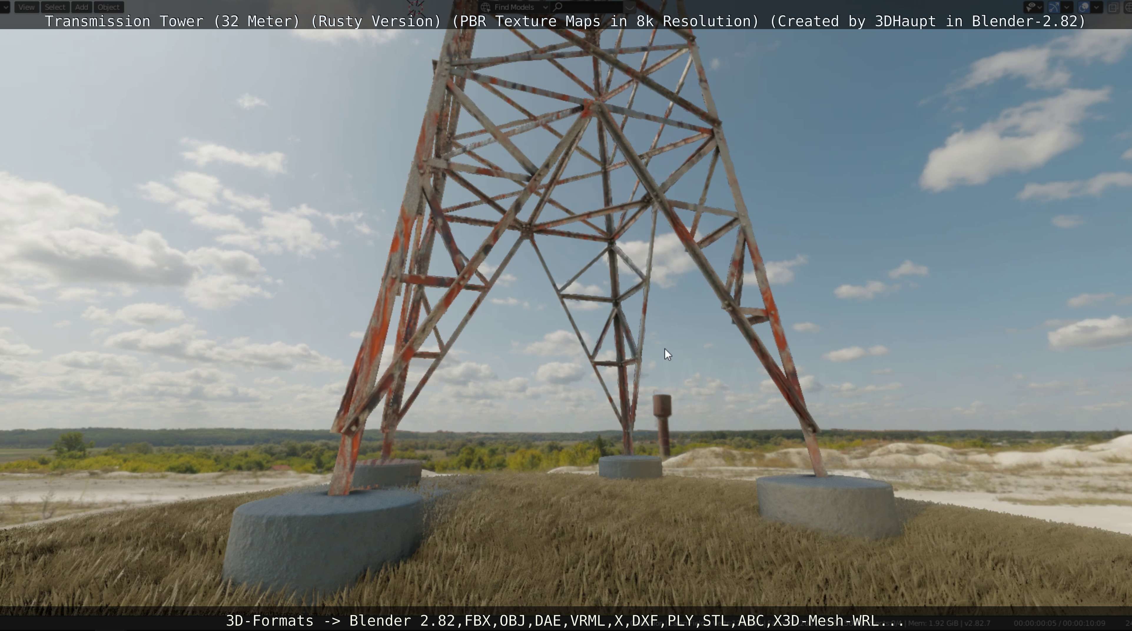 Transmission Tower 32 Meter Rusty Version Low-poly 3D model_43