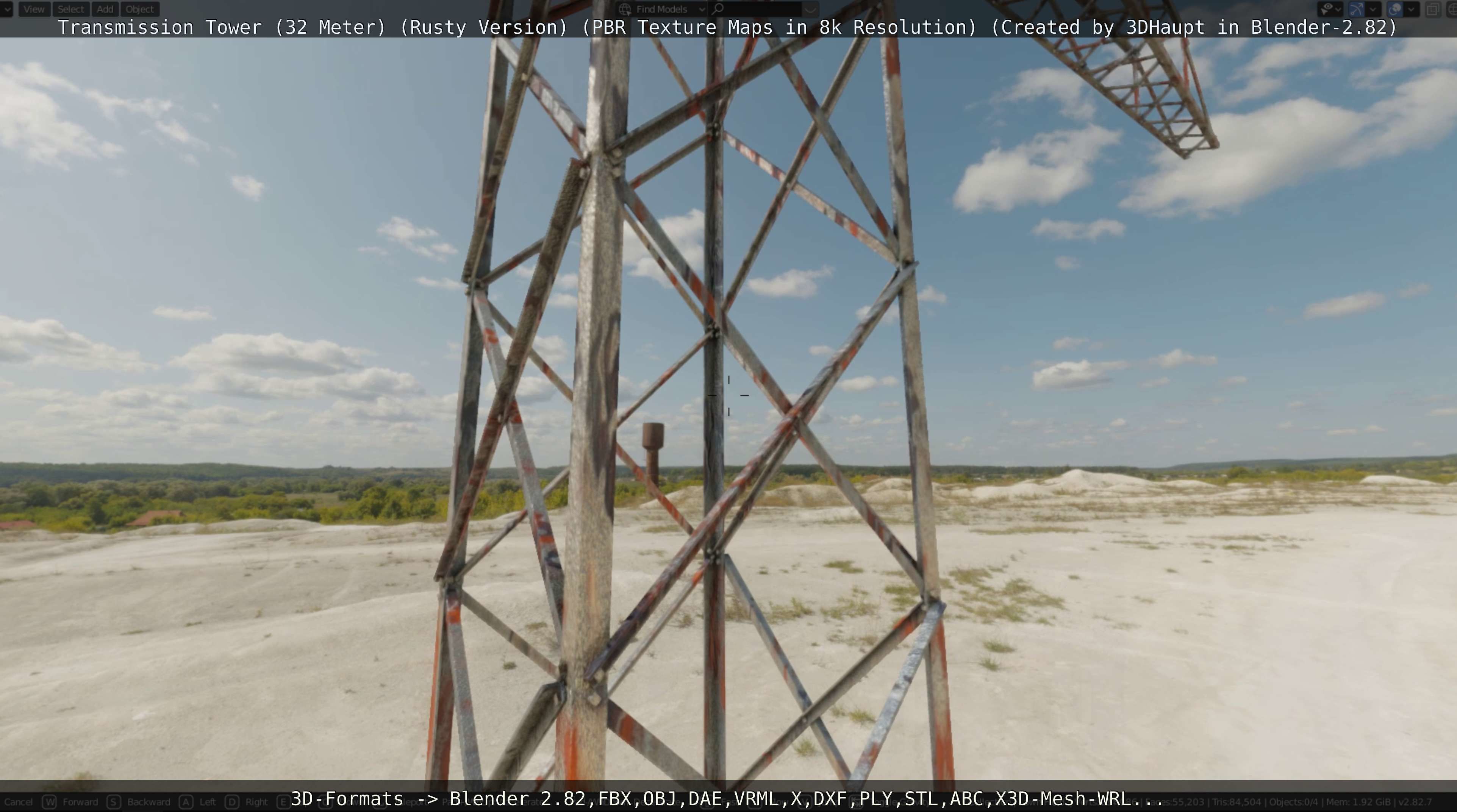 Transmission Tower 32 Meter Rusty Version Low-poly 3D model_95