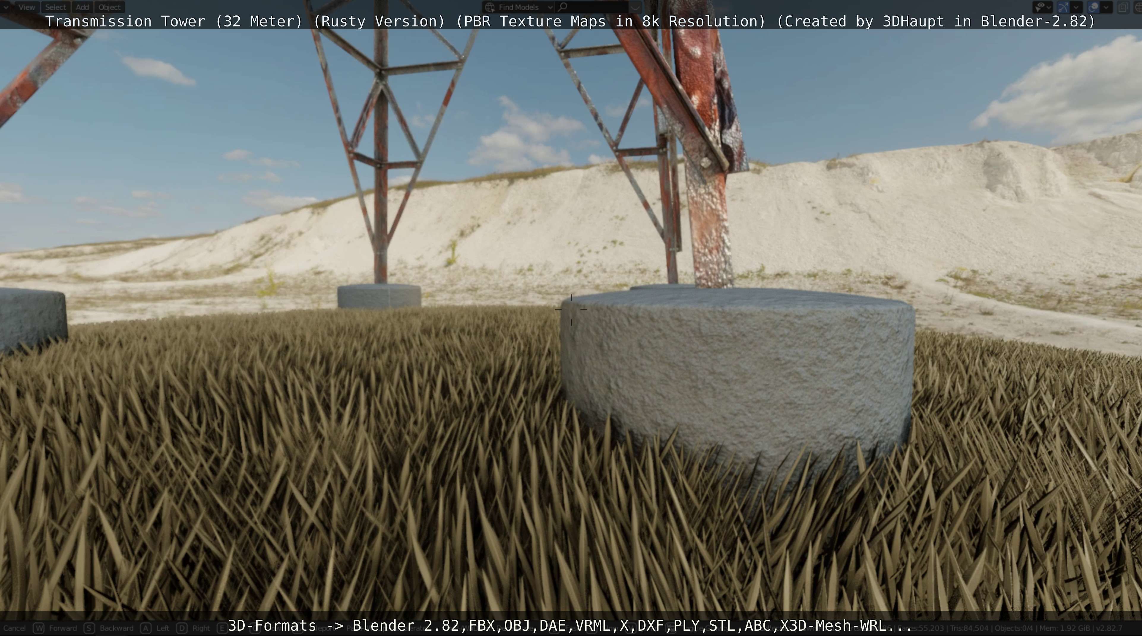 Transmission Tower 32 Meter Rusty Version Low-poly 3D model_80