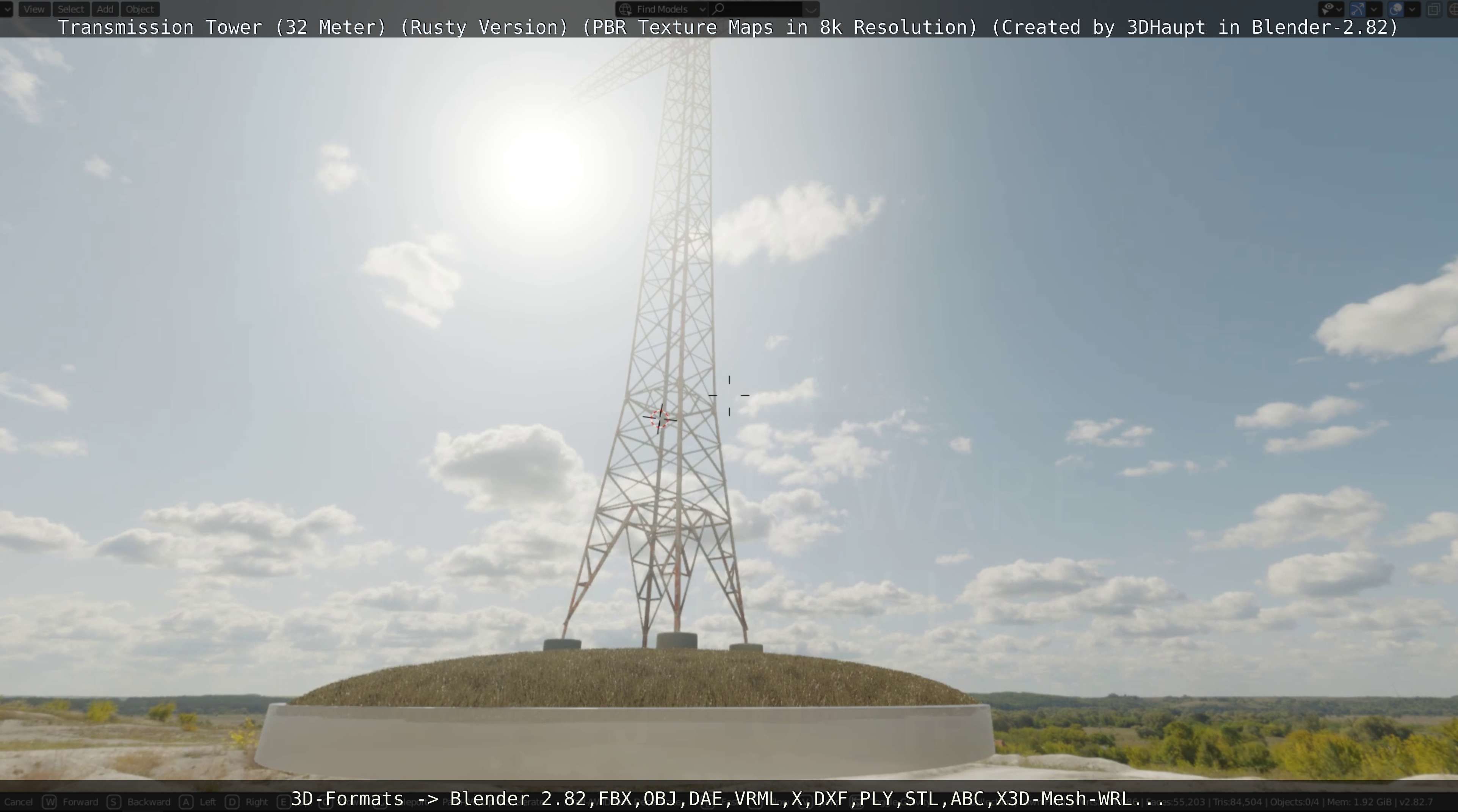 Transmission Tower 32 Meter Rusty Version Low-poly 3D model_13