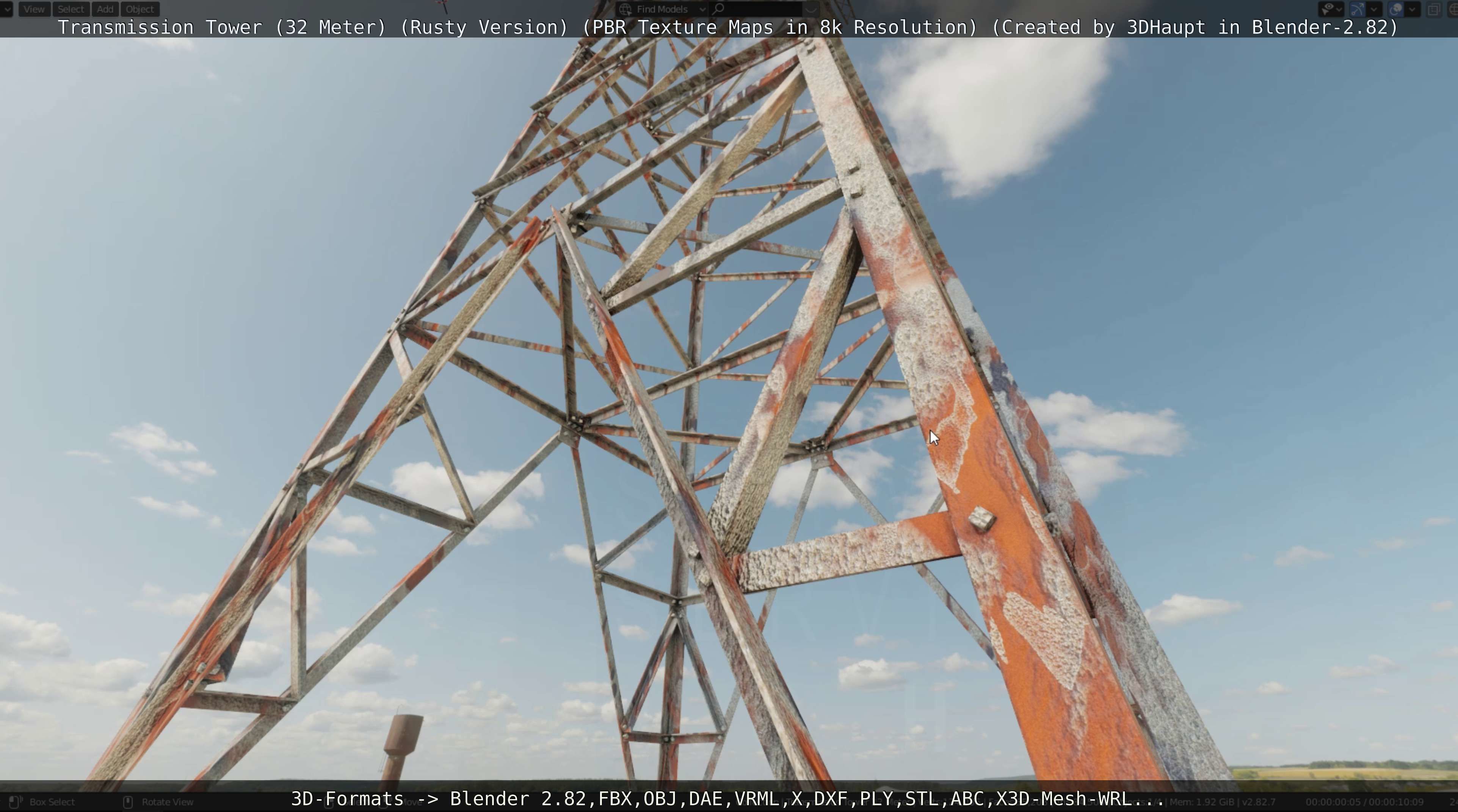 Transmission Tower 32 Meter Rusty Version Low-poly 3D model_31