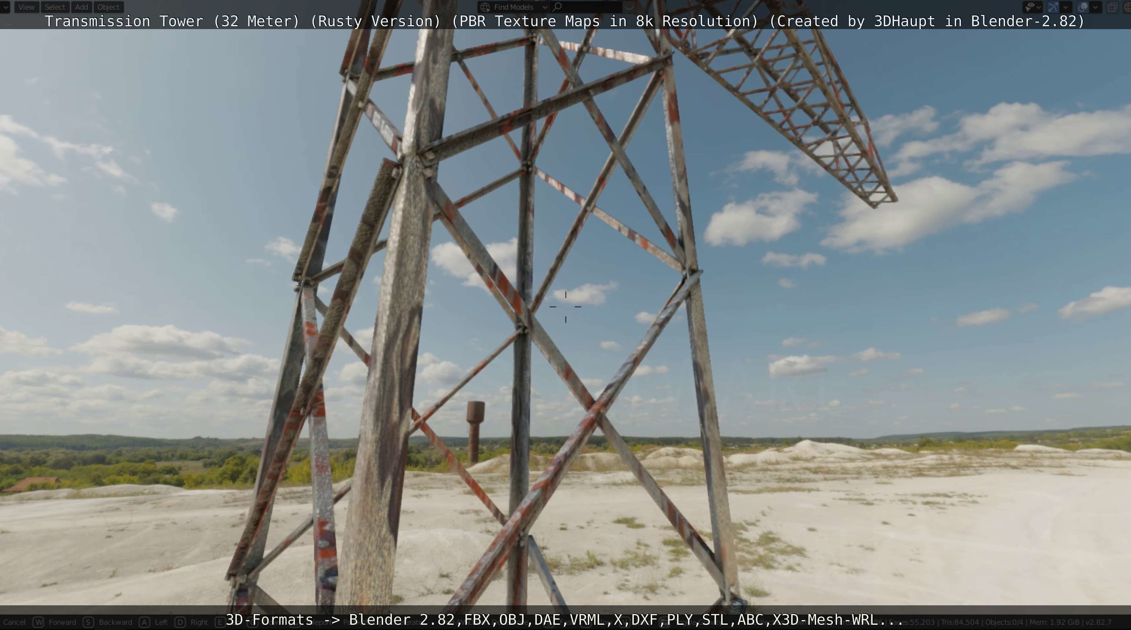 Transmission Tower 32 Meter Rusty Version Low-poly 3D model_94