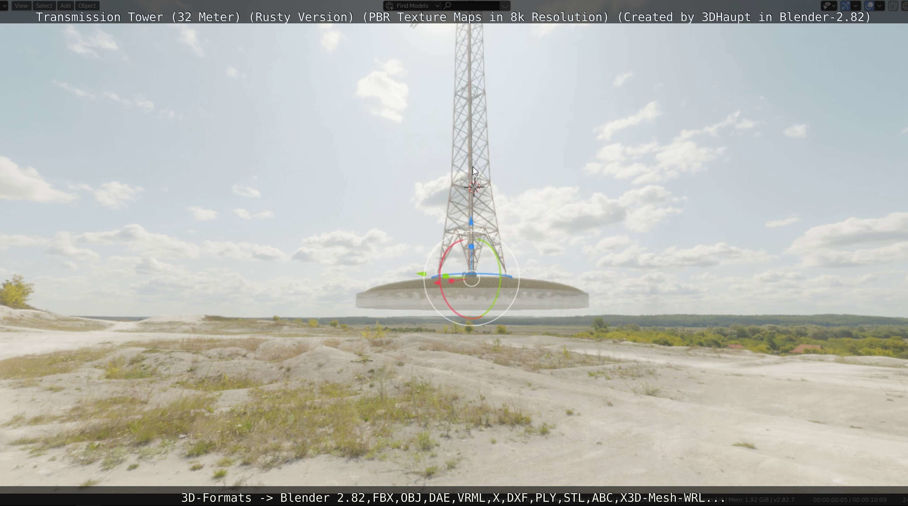 Transmission Tower 32 Meter Rusty Version Low-poly 3D model_133