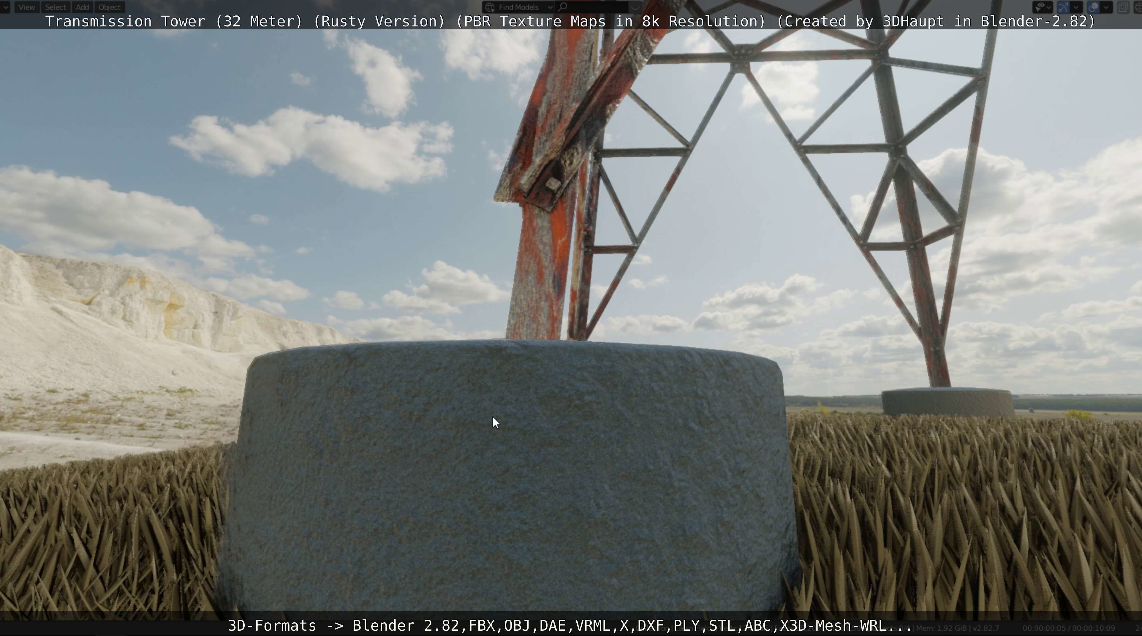 Transmission Tower 32 Meter Rusty Version Low-poly 3D model_65