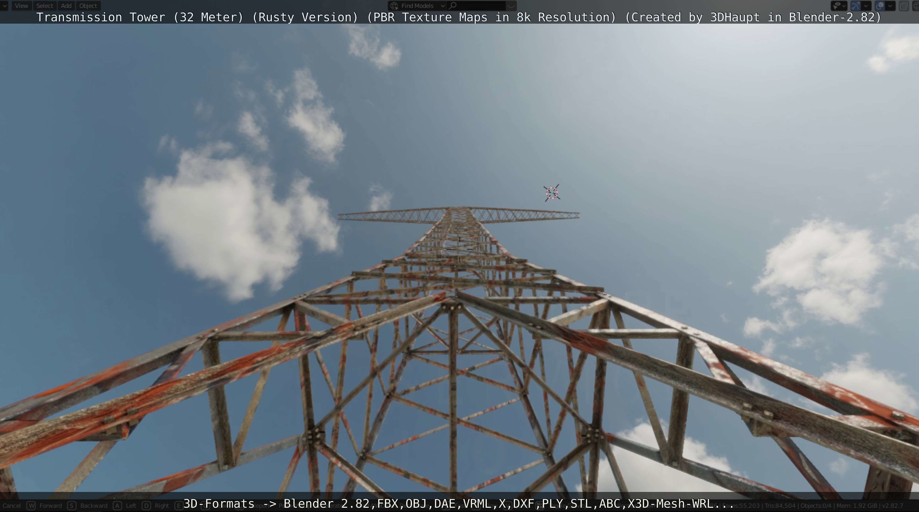 Transmission Tower 32 Meter Rusty Version Low-poly 3D model_82
