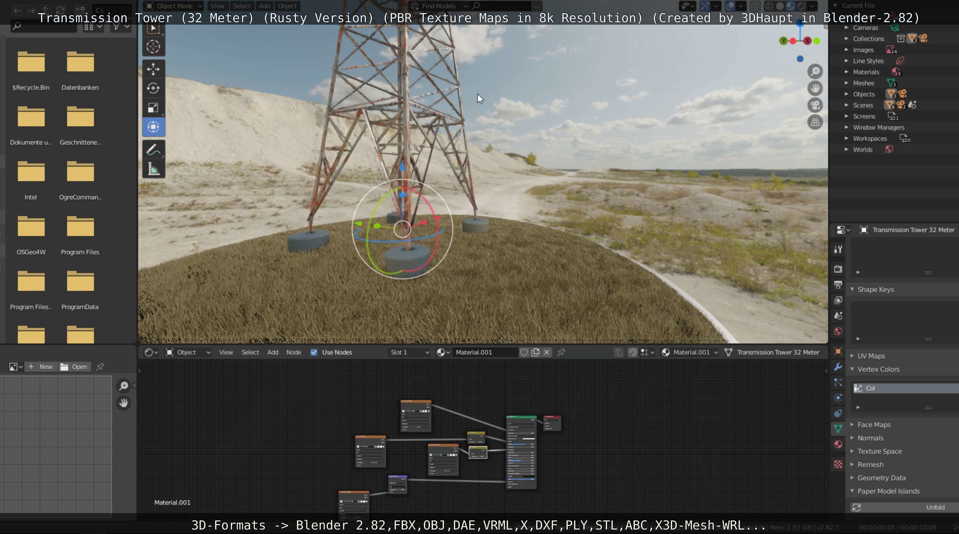 Transmission Tower 32 Meter Rusty Version Low-poly 3D model_113