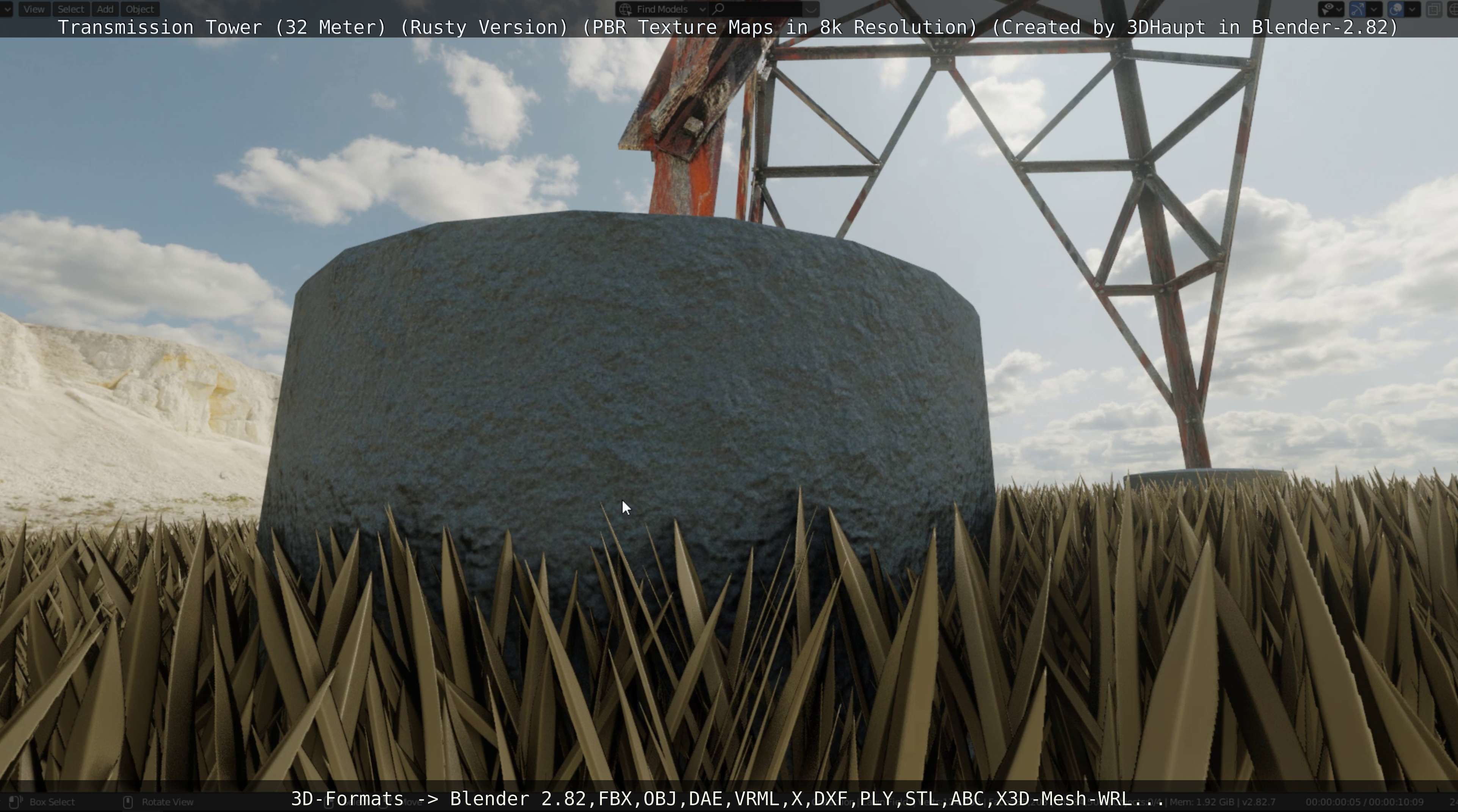 Transmission Tower 32 Meter Rusty Version Low-poly 3D model_76