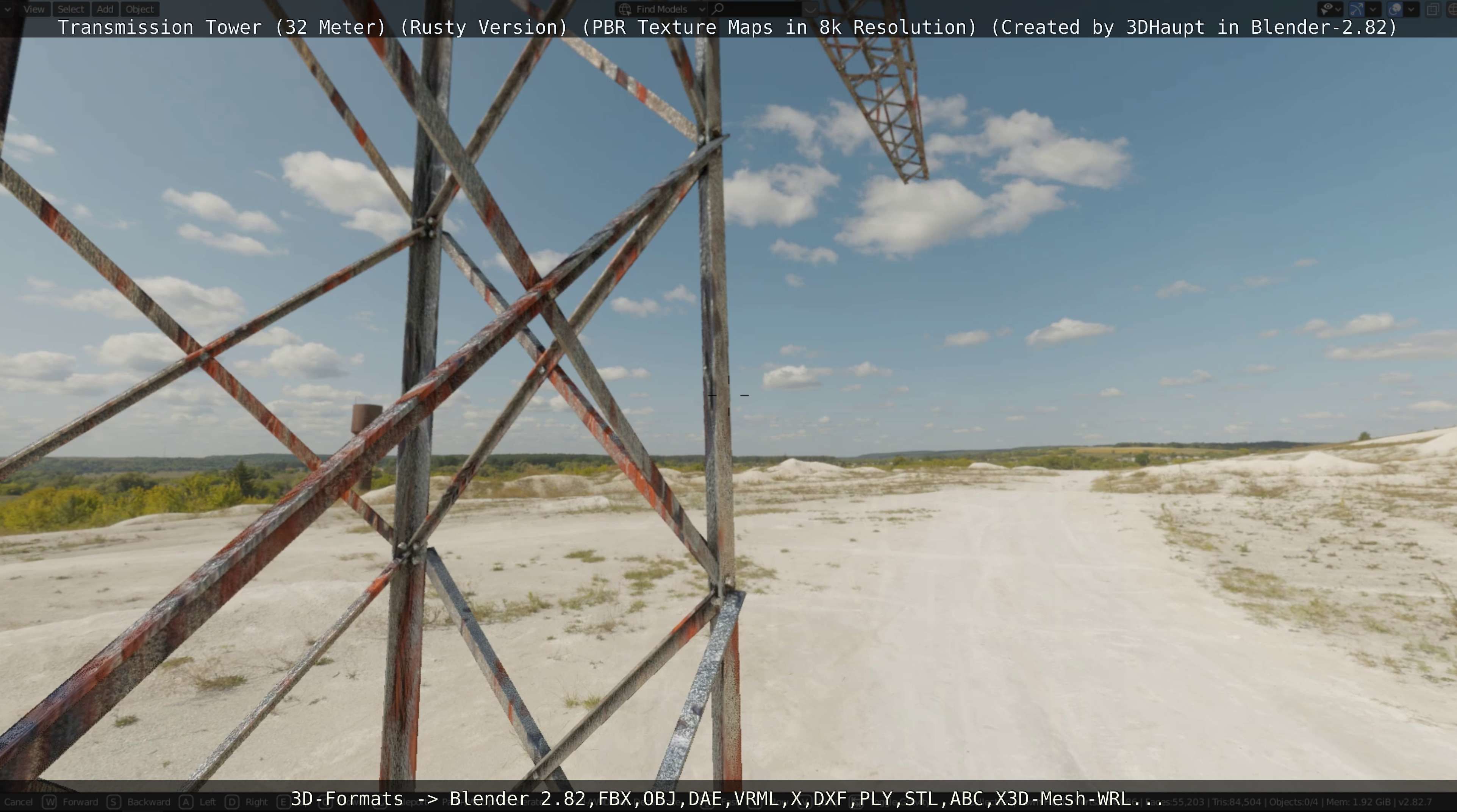 Transmission Tower 32 Meter Rusty Version Low-poly 3D model_92