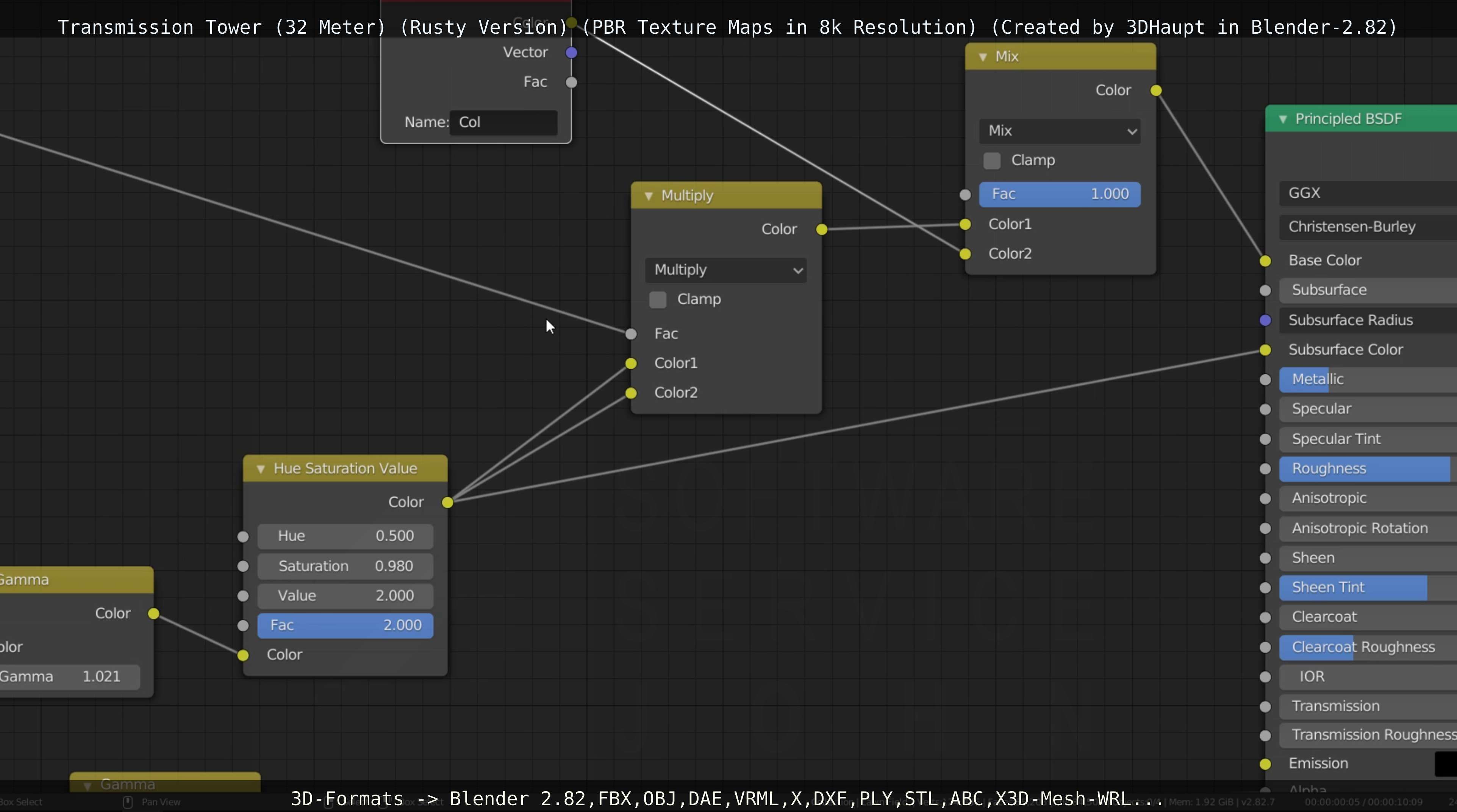 Transmission Tower 32 Meter Rusty Version Low-poly 3D model_105
