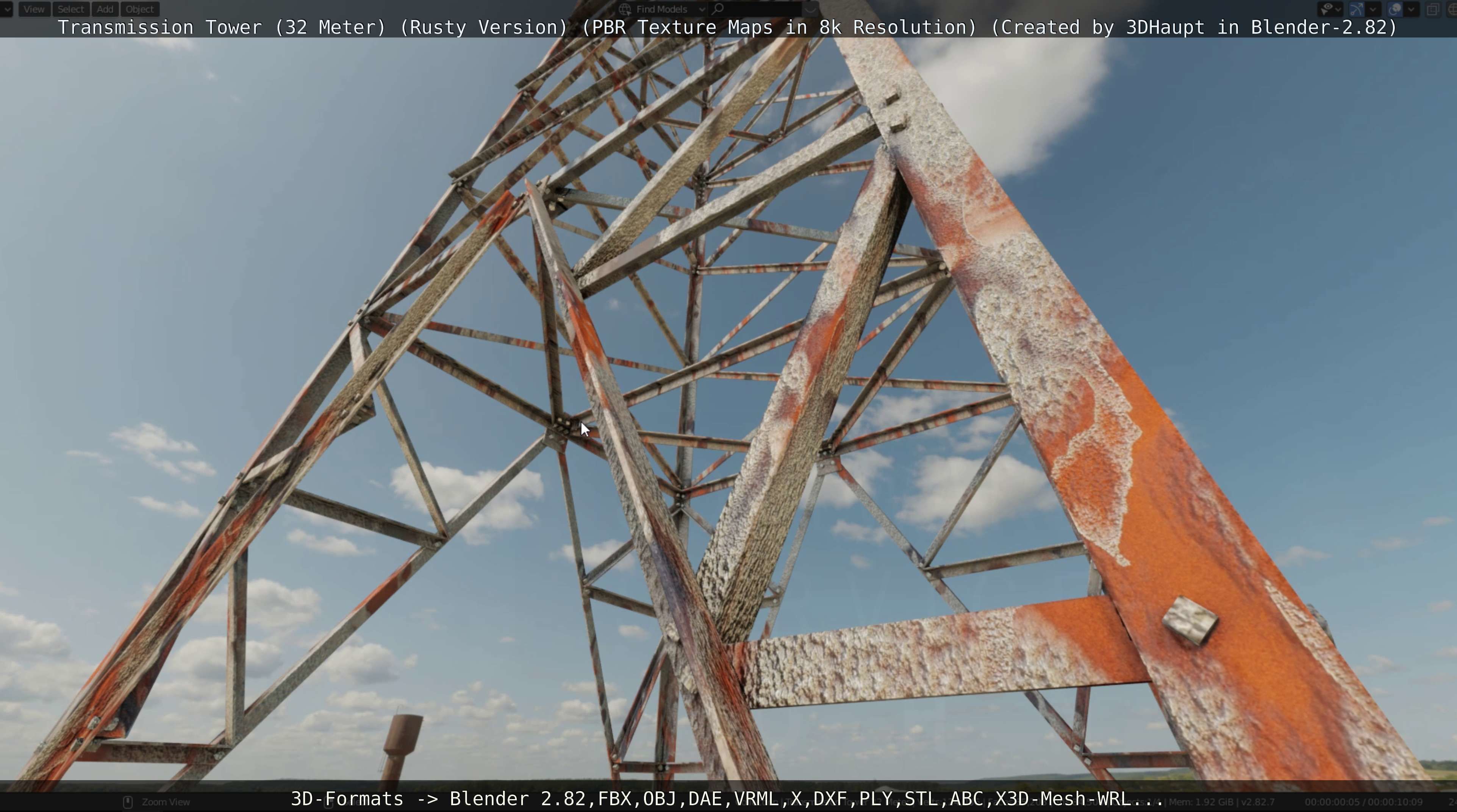 Transmission Tower 32 Meter Rusty Version Low-poly 3D model_118