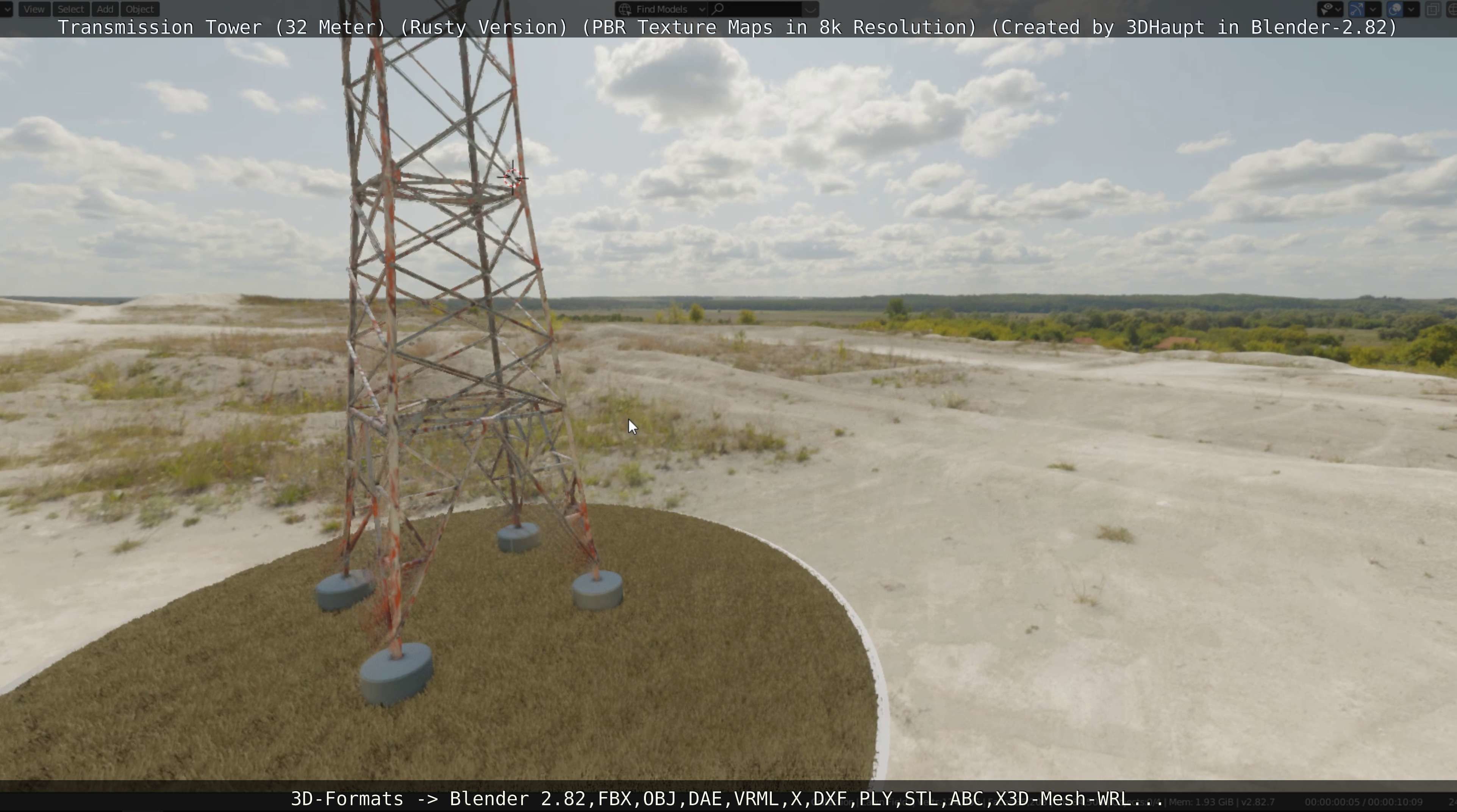 Transmission Tower 32 Meter Rusty Version Low-poly 3D model_102