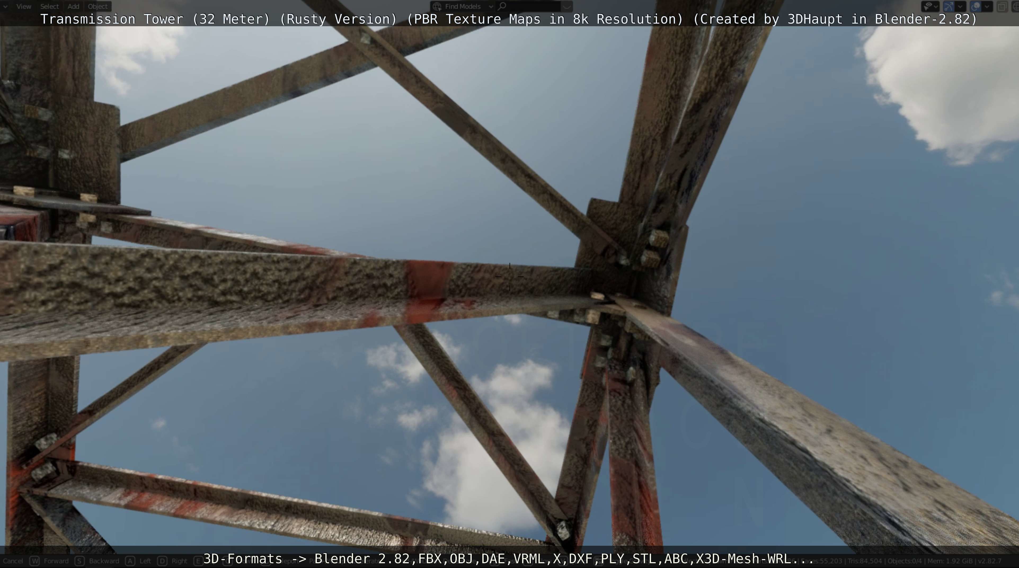 Transmission Tower 32 Meter Rusty Version Low-poly 3D model_59