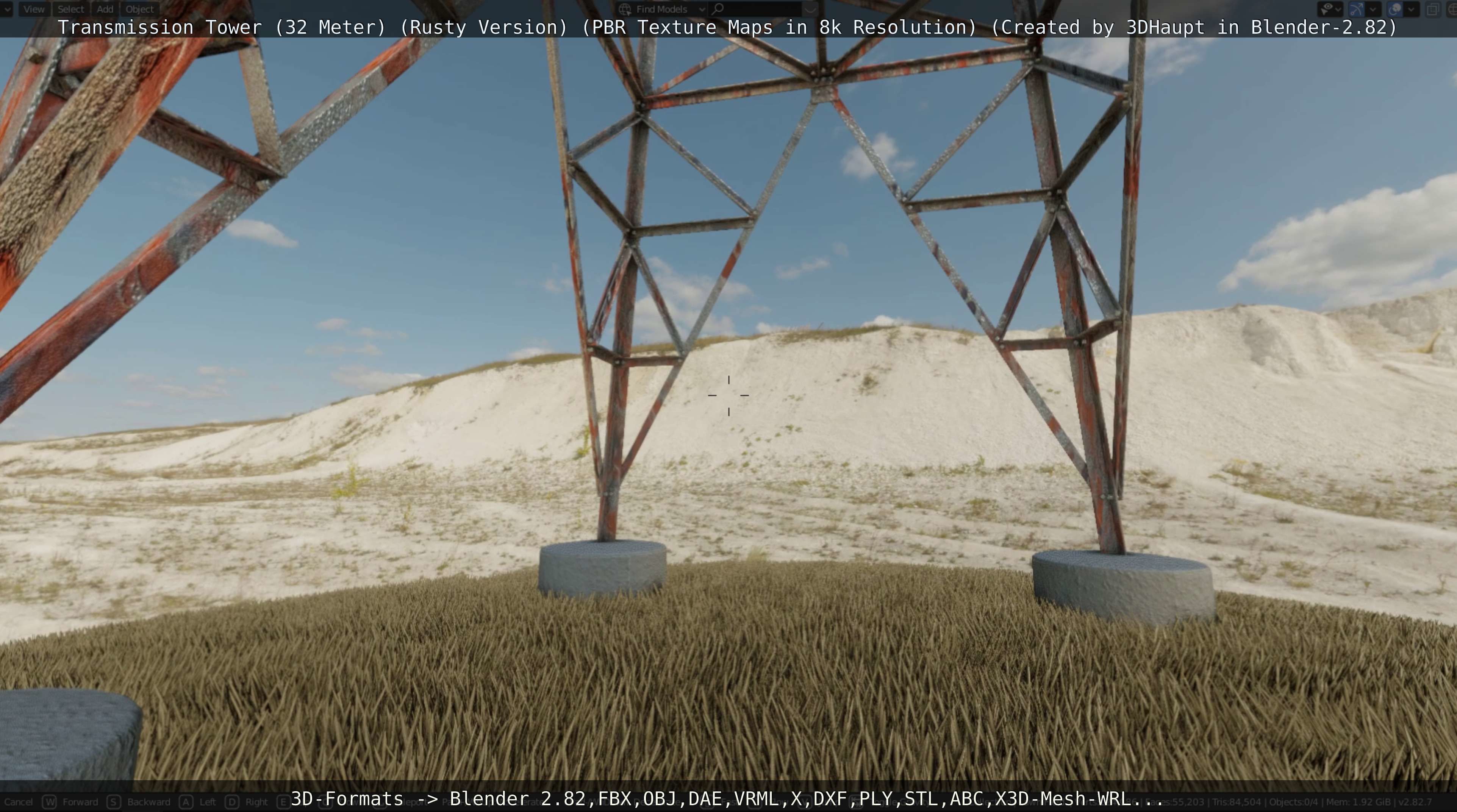 Transmission Tower 32 Meter Rusty Version Low-poly 3D model_81
