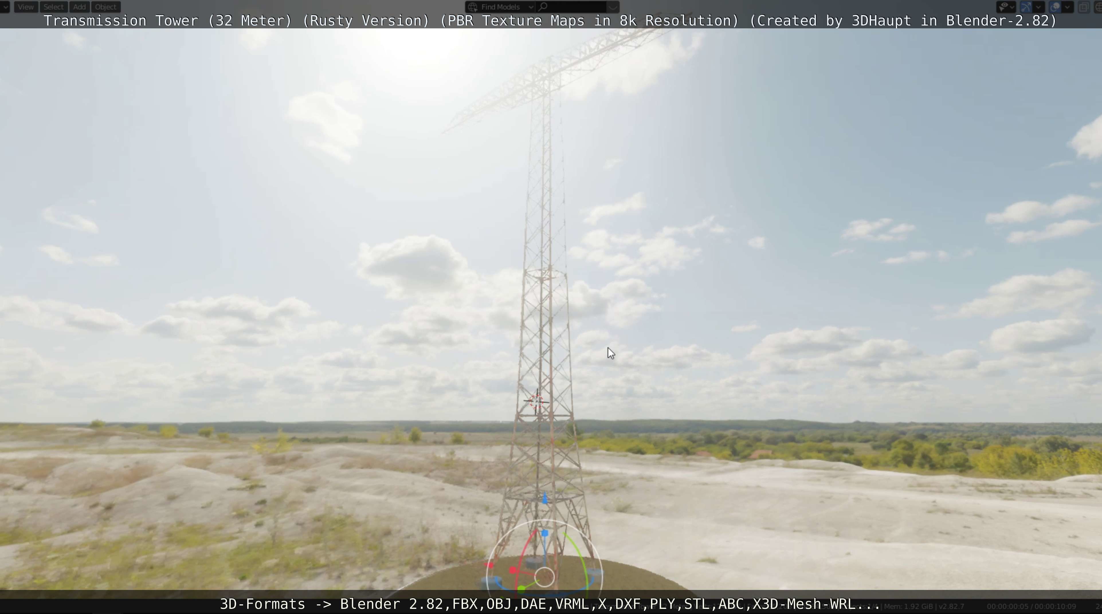 Transmission Tower 32 Meter Rusty Version Low-poly 3D model_134
