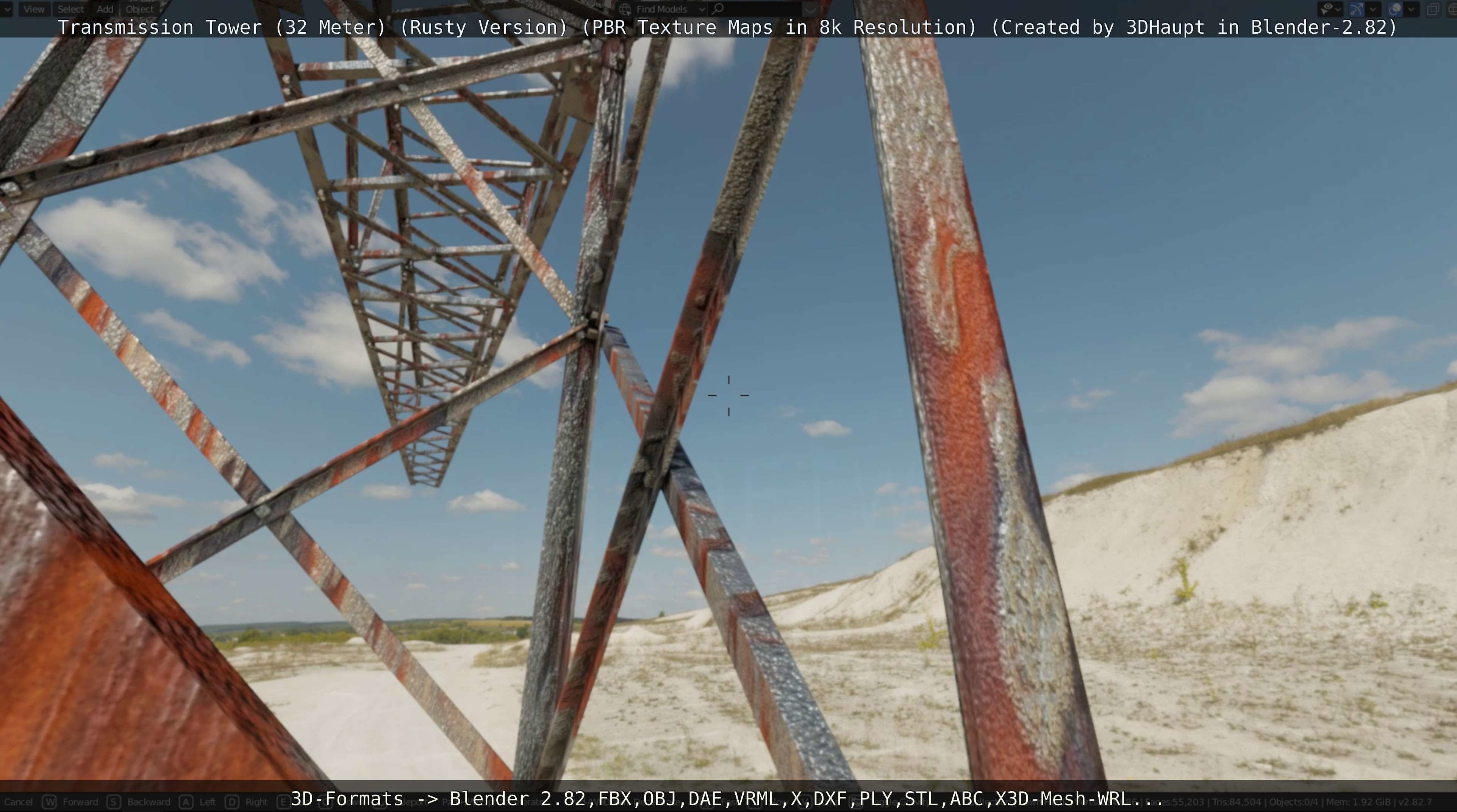 Transmission Tower 32 Meter Rusty Version Low-poly 3D model_57