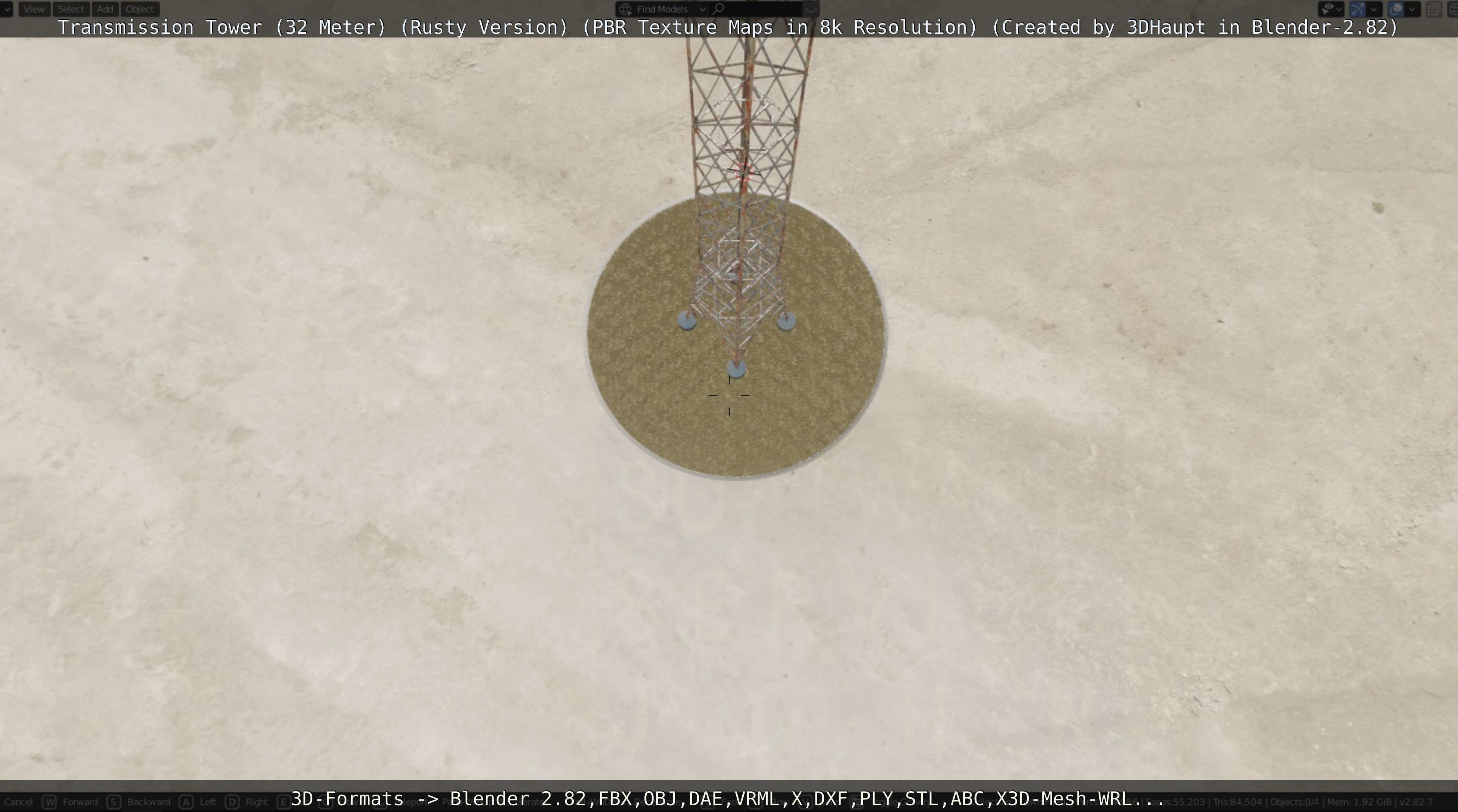 Transmission Tower 32 Meter Rusty Version Low-poly 3D model_69