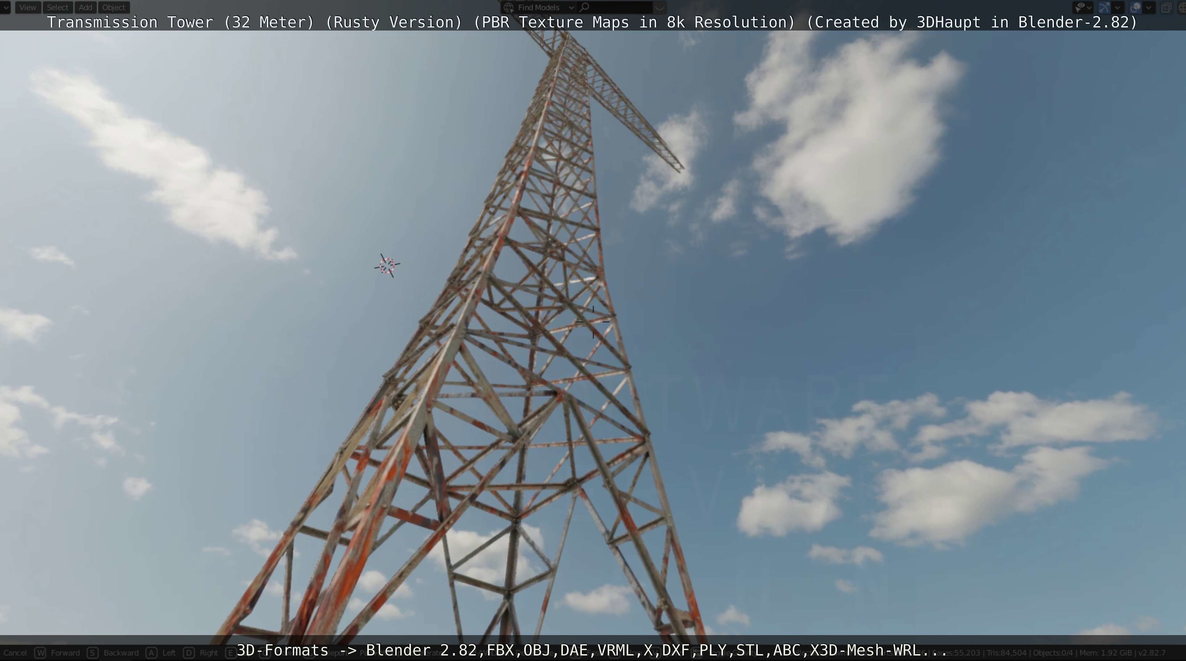 Transmission Tower 32 Meter Rusty Version Low-poly 3D model_98