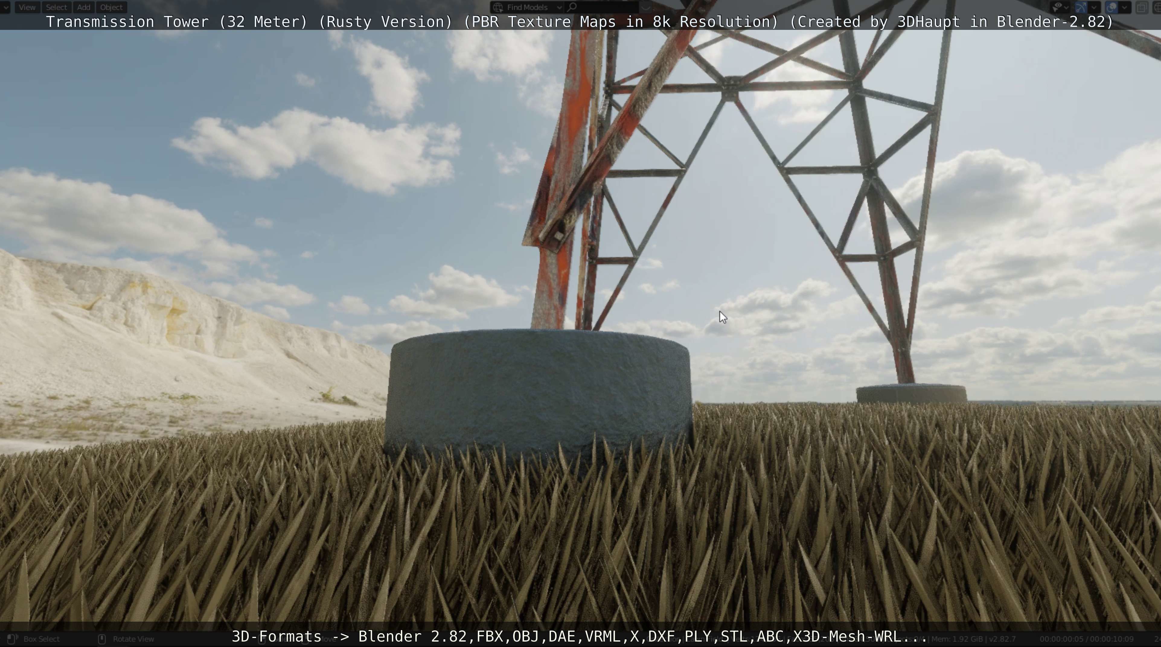 Transmission Tower 32 Meter Rusty Version Low-poly 3D model_54