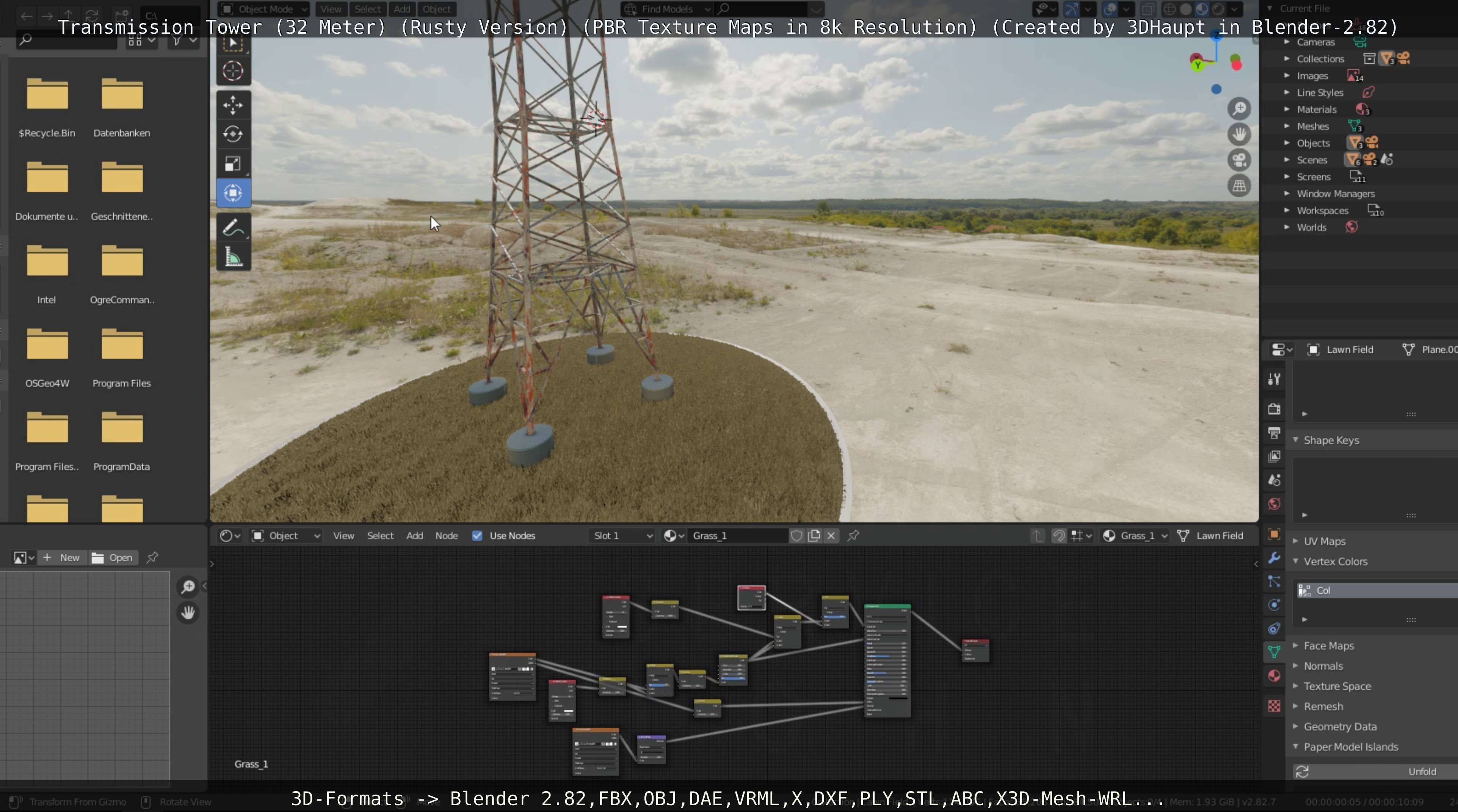 Transmission Tower 32 Meter Rusty Version Low-poly 3D model_107