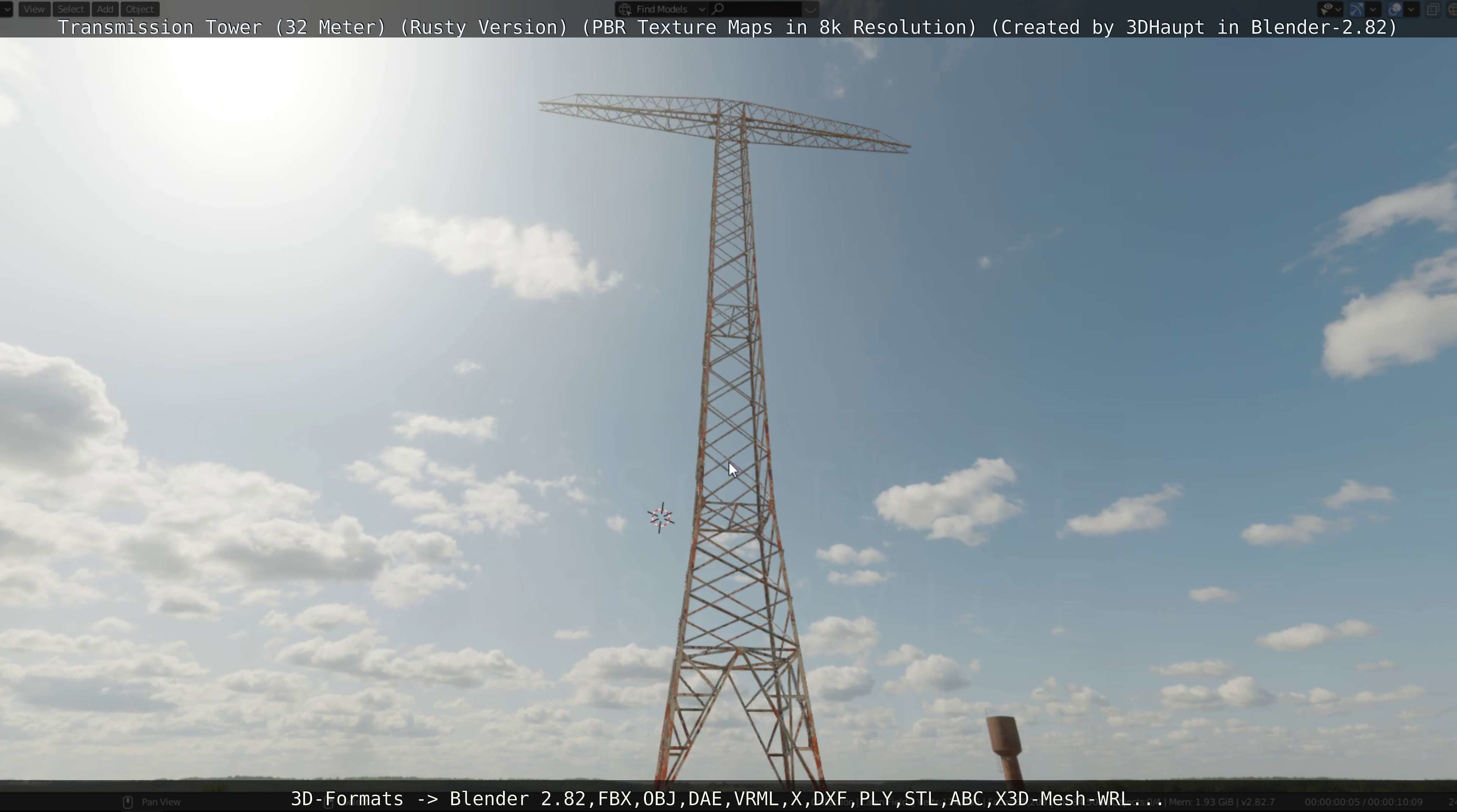 Transmission Tower 32 Meter Rusty Version Low-poly 3D model_99