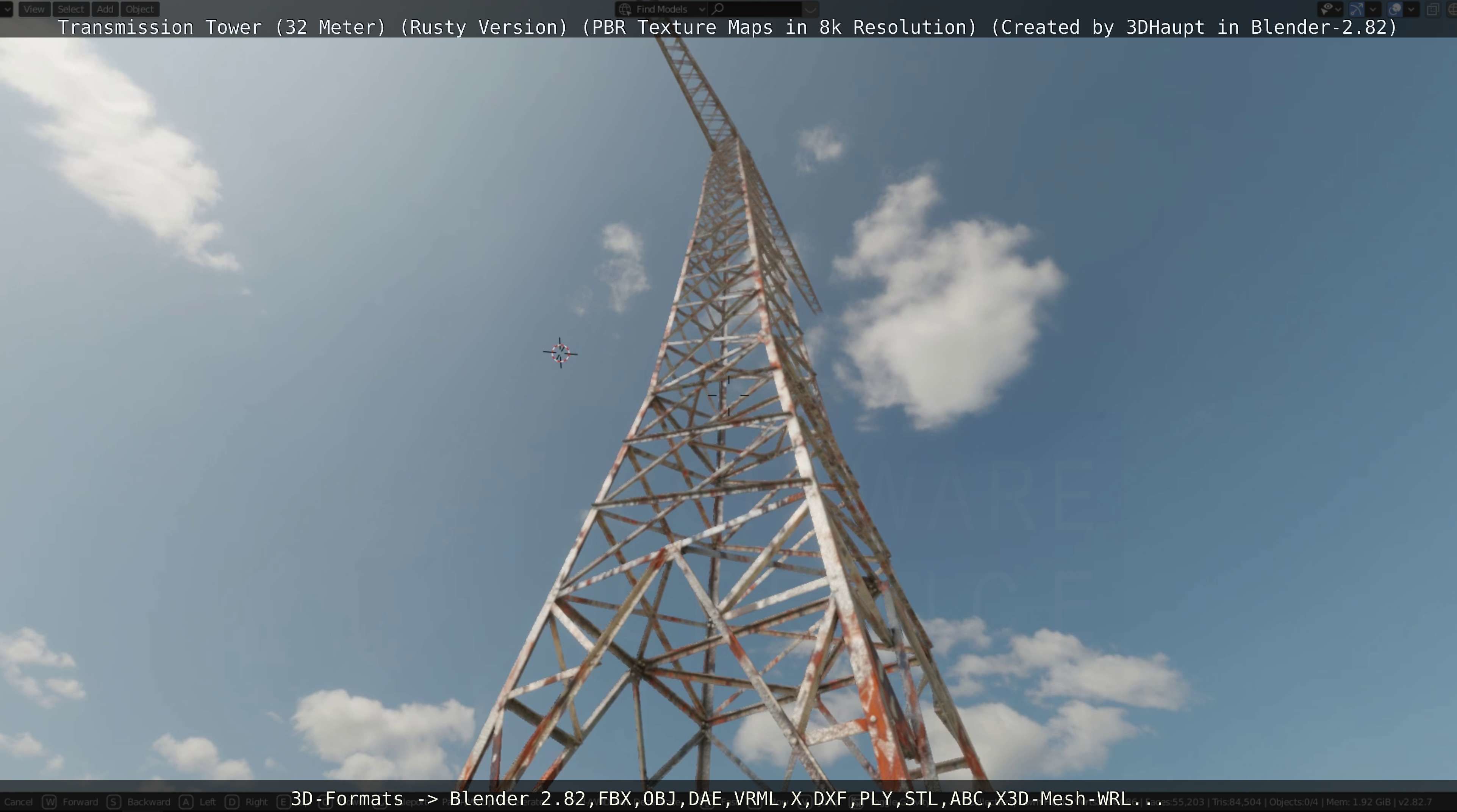 Transmission Tower 32 Meter Rusty Version Low-poly 3D model_5