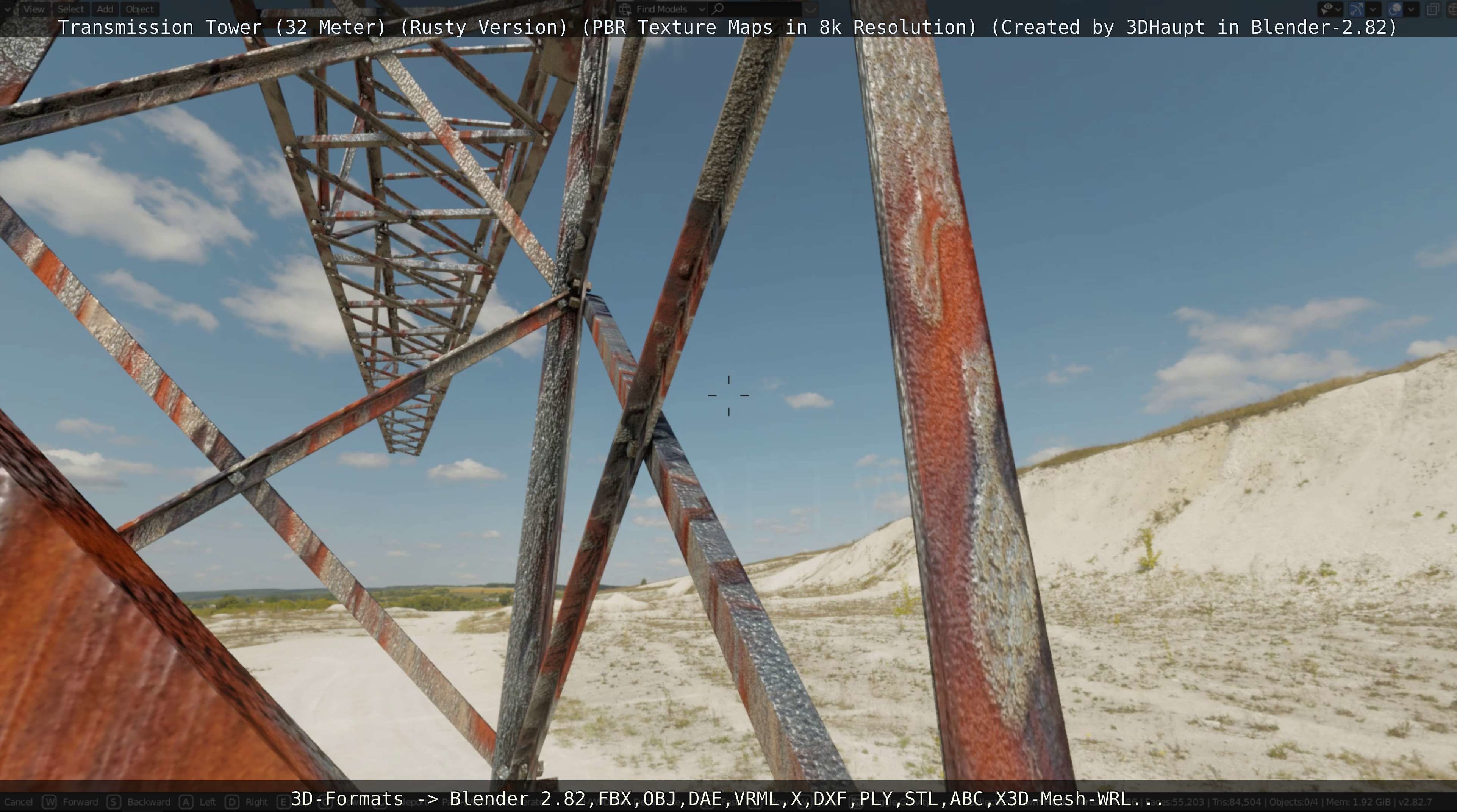 Transmission Tower 32 Meter Rusty Version Low-poly 3D model_56