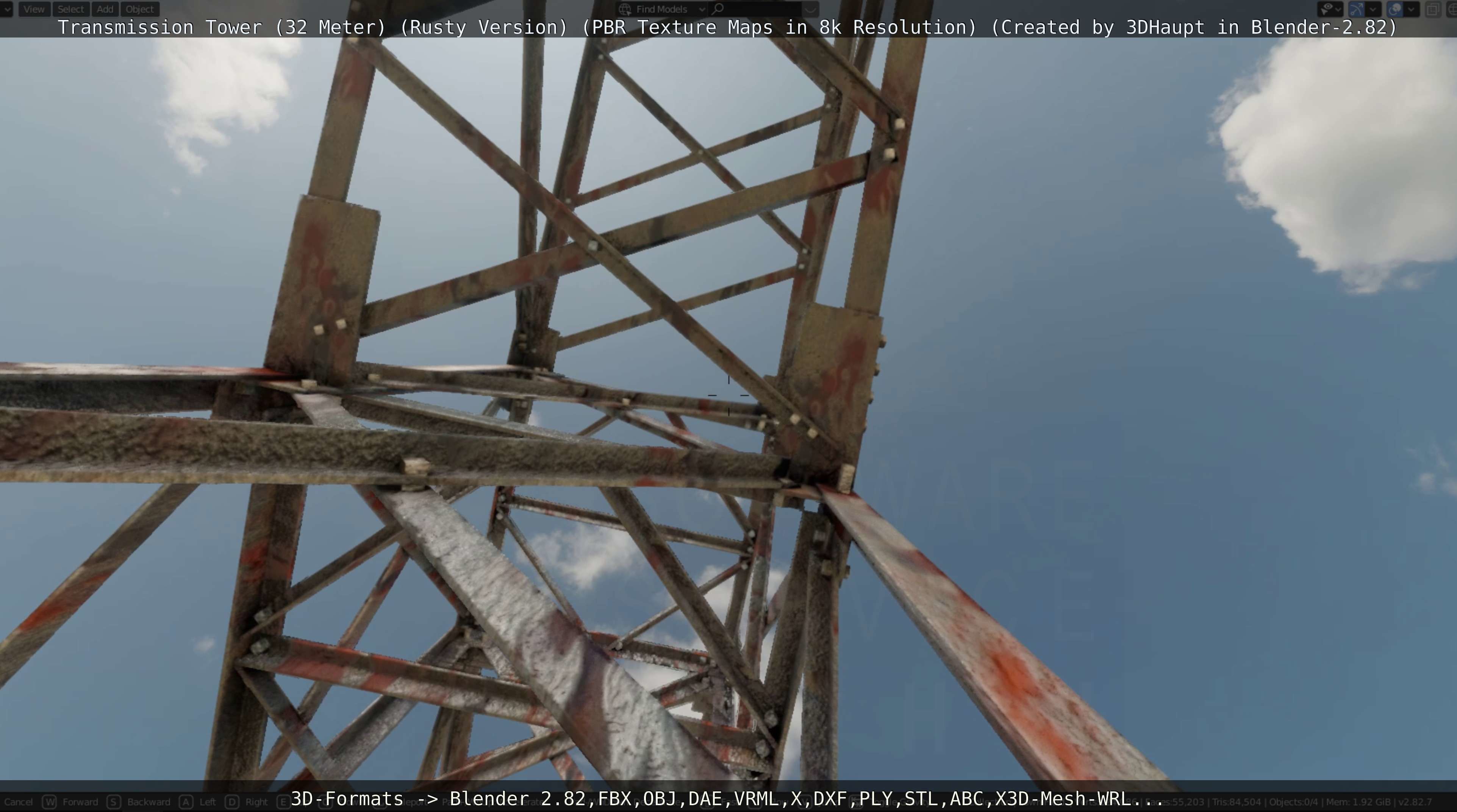 Transmission Tower 32 Meter Rusty Version Low-poly 3D model_58
